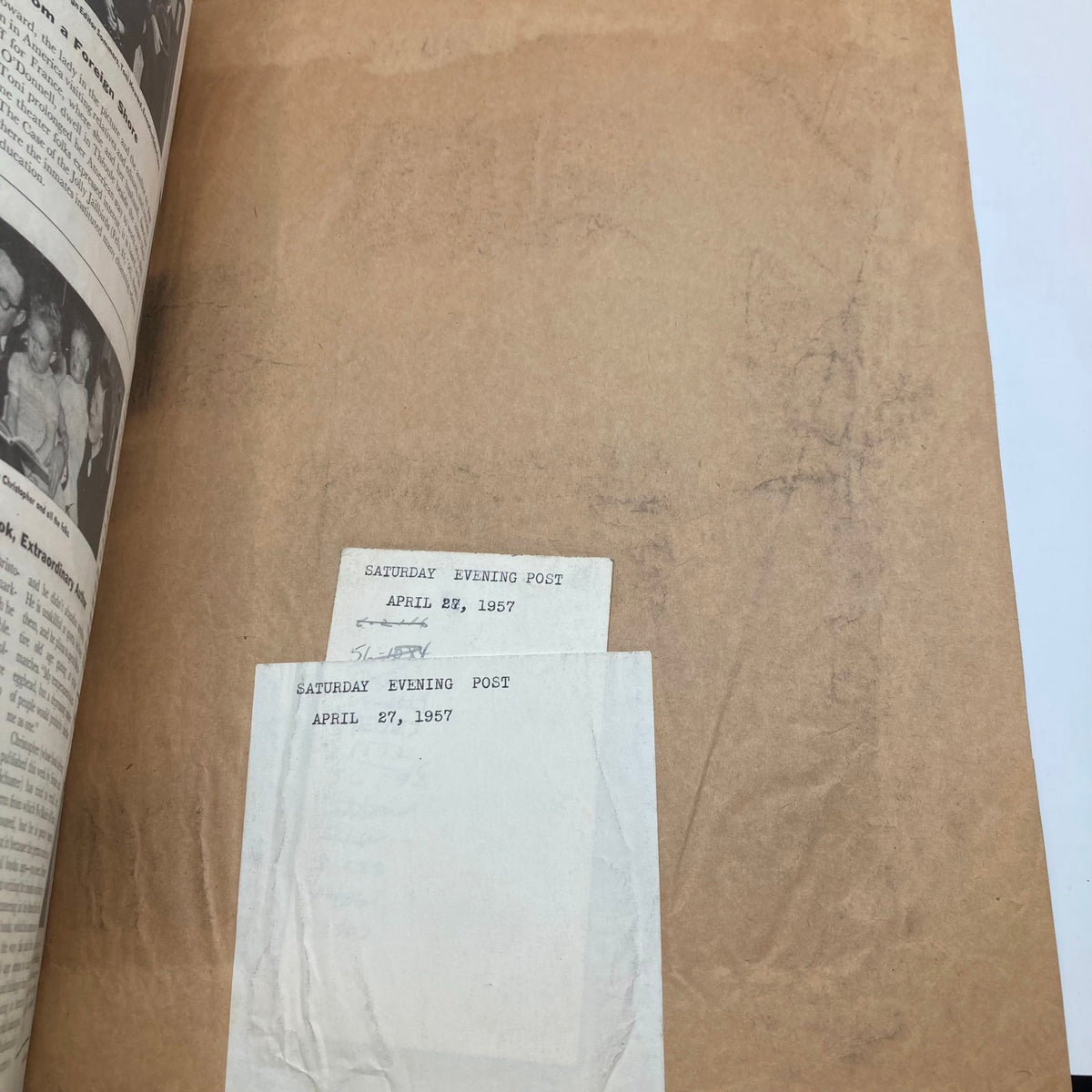 Back cover of the Saturday Evening Post Magazine April 27 1957, displaying subscription information and publication details, with a nostalgic appeal to collectors.