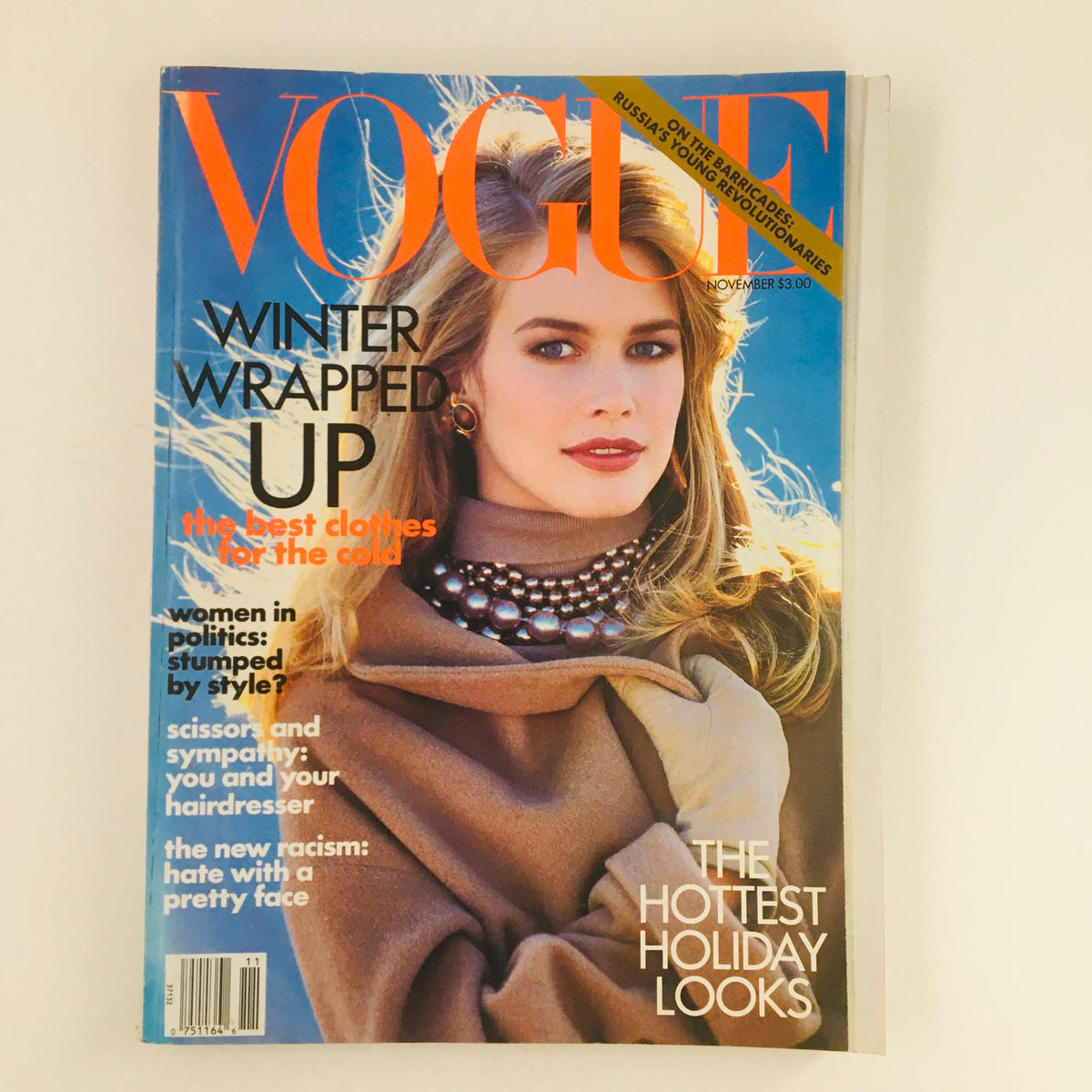 Vogue Magazine November 1991 German Model Claudia Schiffer, No Label