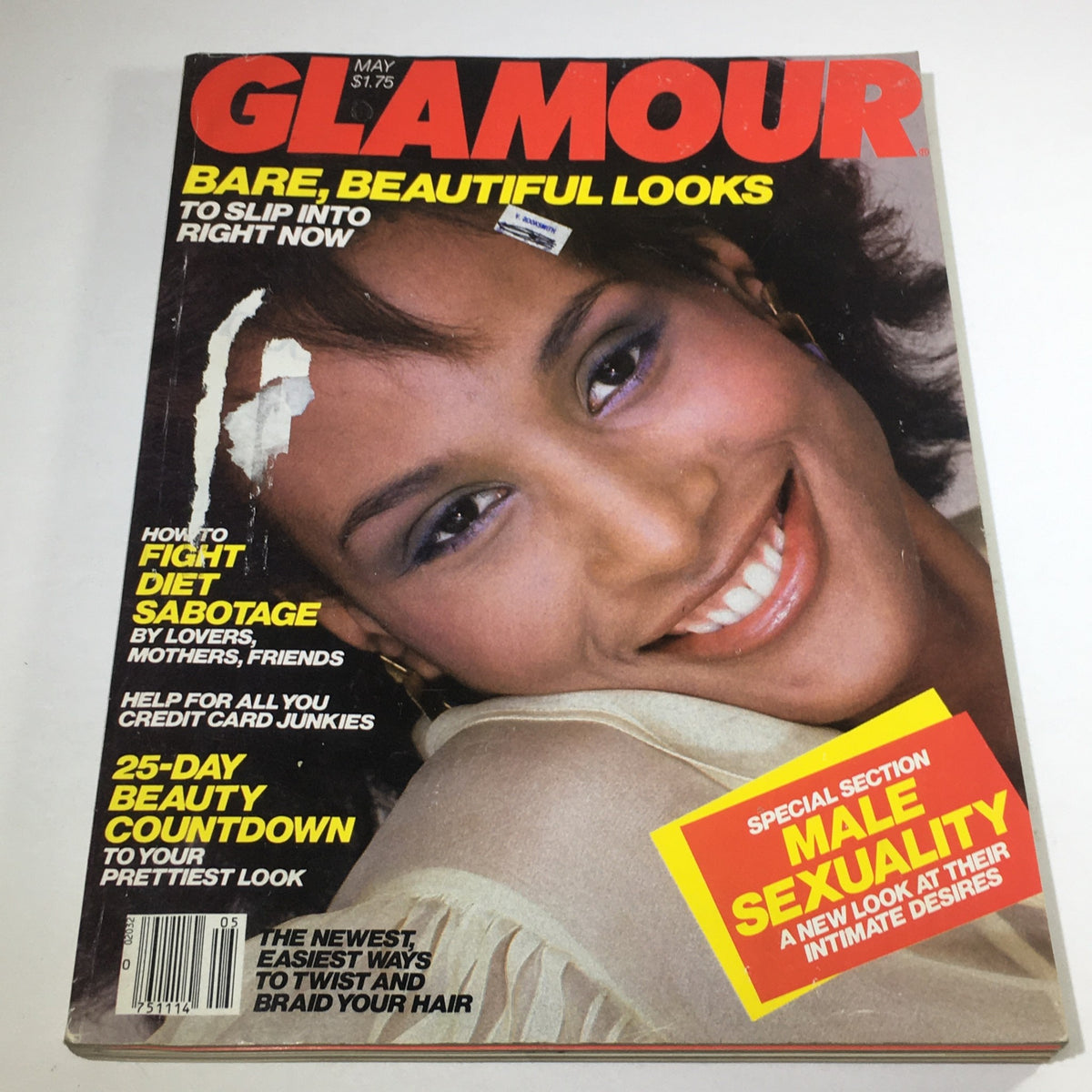 Glamour Magazine May 1981 featuring Beverly Johnson on the cover, showcasing early 80s fashion and lifestyle with a vibrant design.