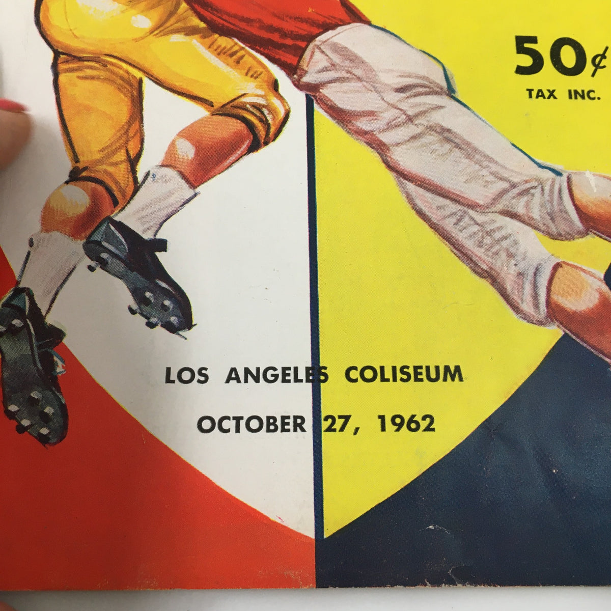 Inside page of the October 27 1962 NCAA Football Stanford vs UCLA Official Program showing details of the game at Los Angeles Coliseum.