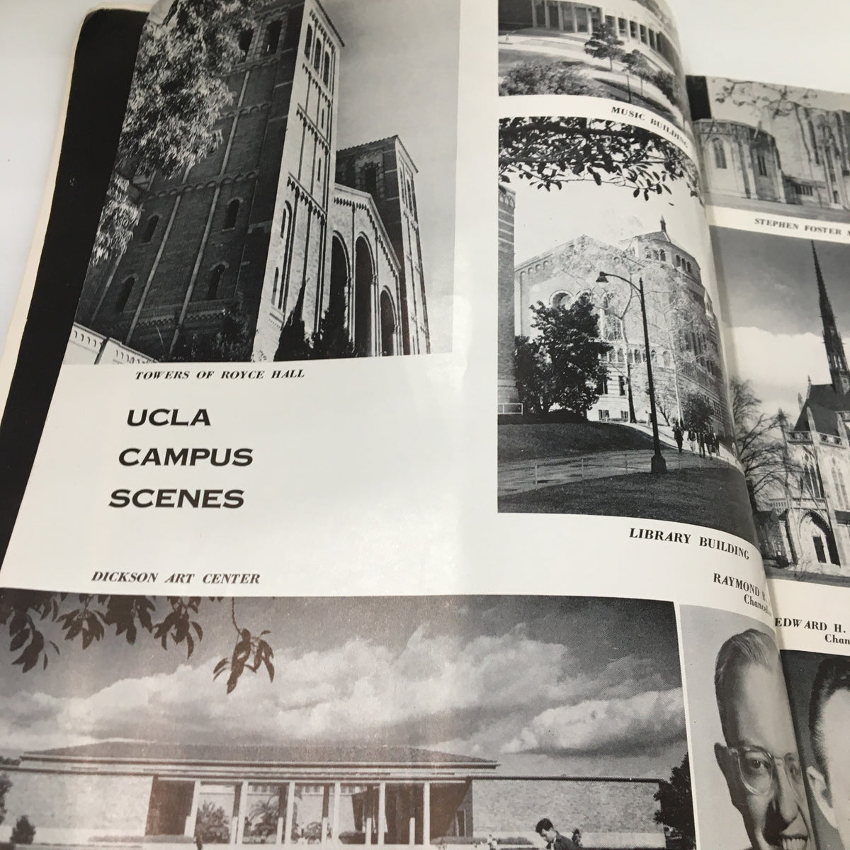 Page of the September 20, 1958 NCAA Football program 'The Goal Post' showcasing UCLA campus scenes and educational landmarks.