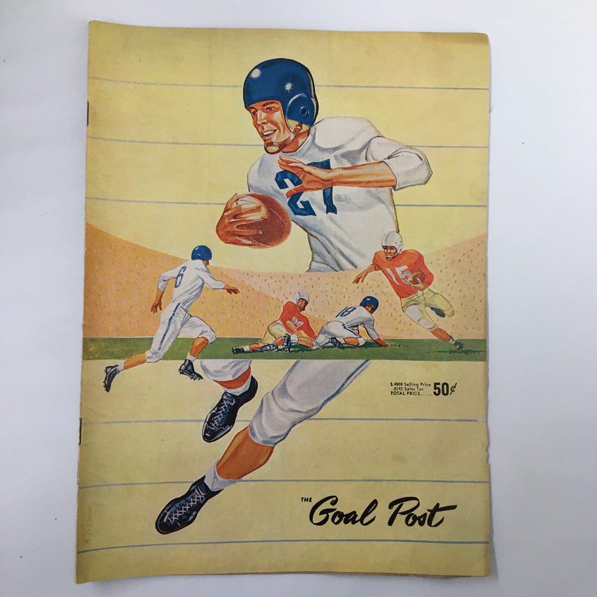 Cover of the October 19, 1957 NCAA Football Program featuring Oregon State vs UCLA, depicting a dynamic player in action, capturing the essence of college football nostalgia.