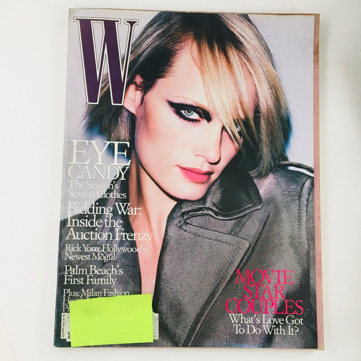 W Magazine May 2001 cover featuring supermodel Kate Moss, noted for its Buyer's Market issue theme, showcasing early 2000s fashion with bold editorial photography.