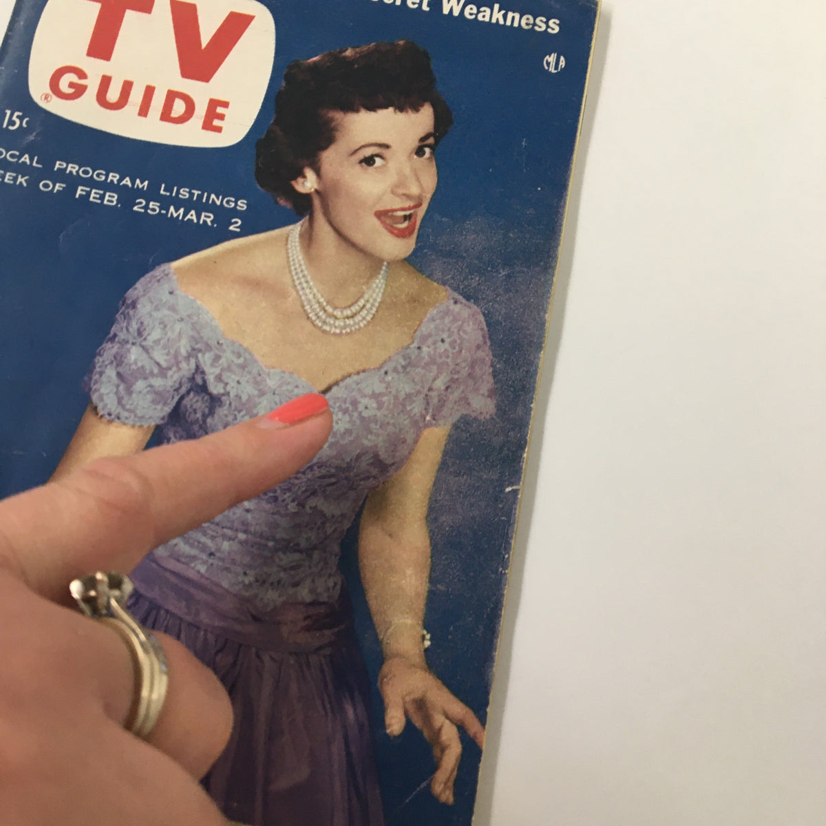 Cover of TV Guide Magazine February 25 1956 featuring Gisele MacKenzie in elegant attire, showcasing vintage television themes.