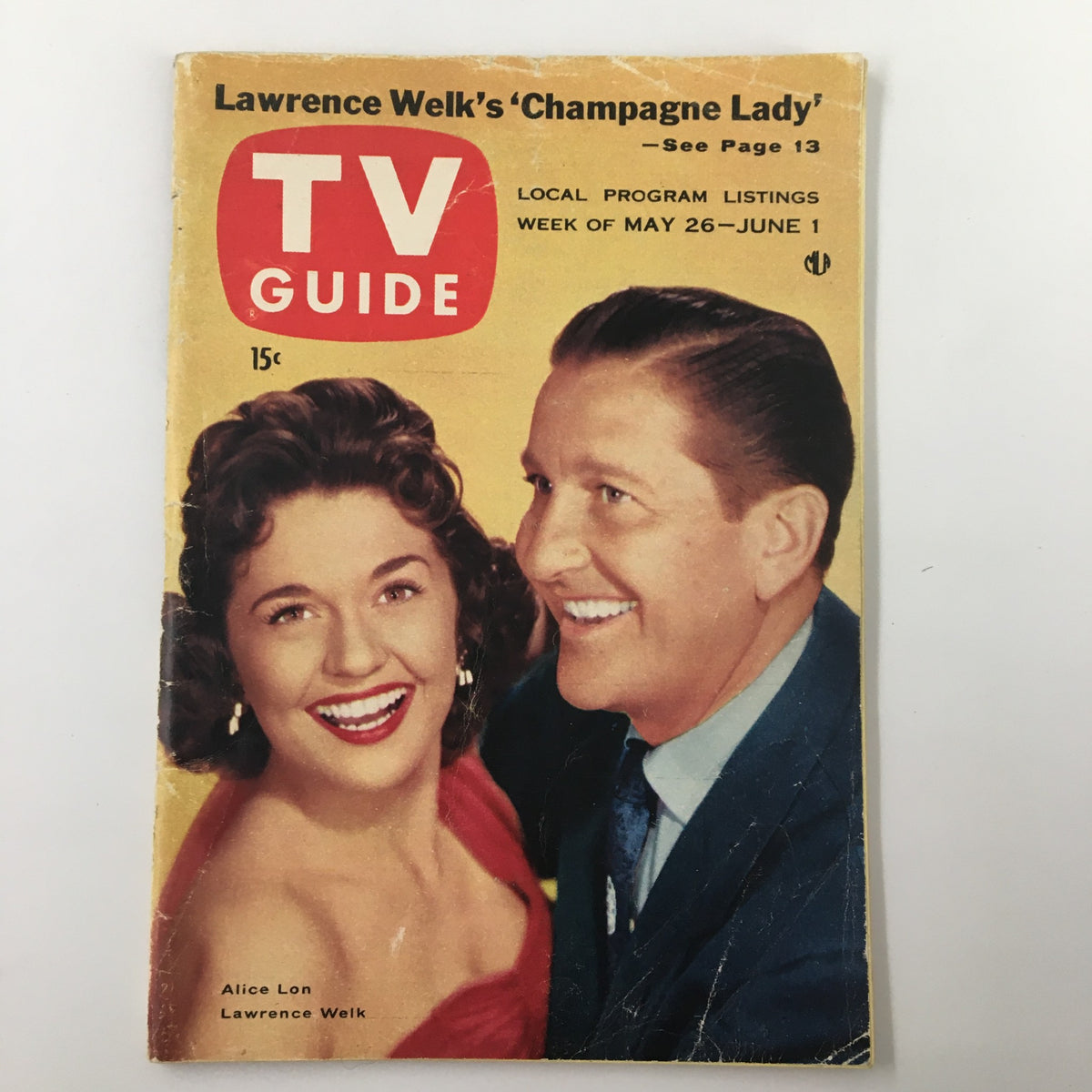 Cover of TV Guide Magazine dated May 26, 1956, featuring Alice Lon and Lawrence Welk, showcasing vintage 1950s television culture.