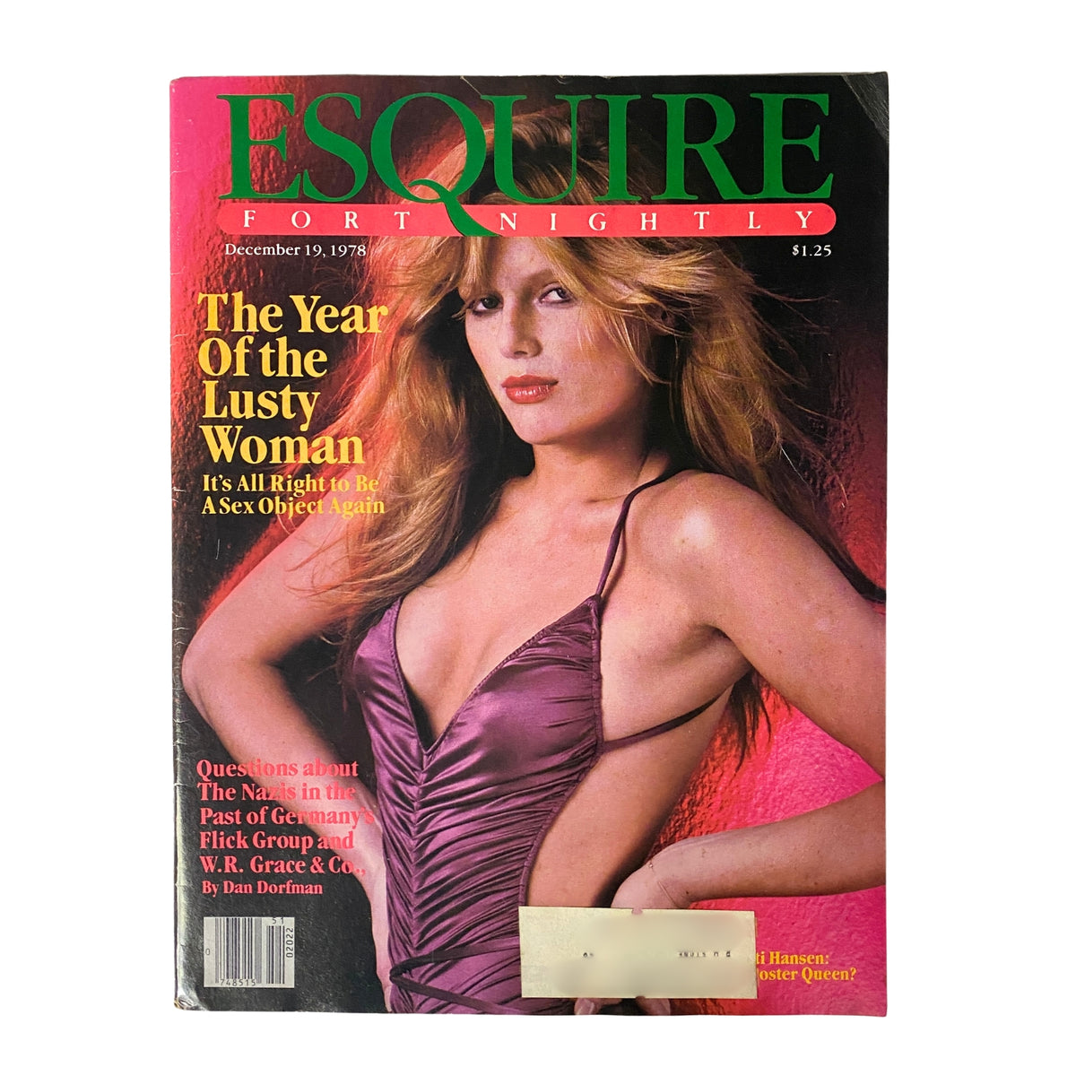 Cover of Esquire Magazine December 19, 1978 featuring model Patti Hansen, highlighting 'The Year of the Lusty Woman'.