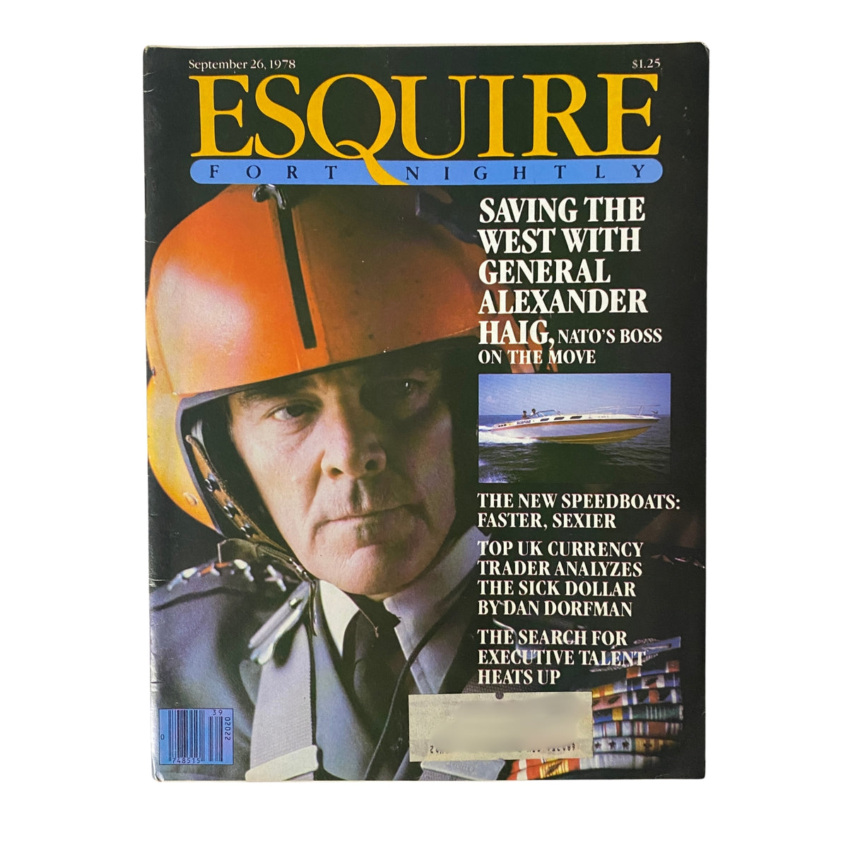 Esquire Magazine cover from September 26, 1978 featuring NATO's General Alexander Haig, with a striking photograph showcasing his leadership role during the Cold War.