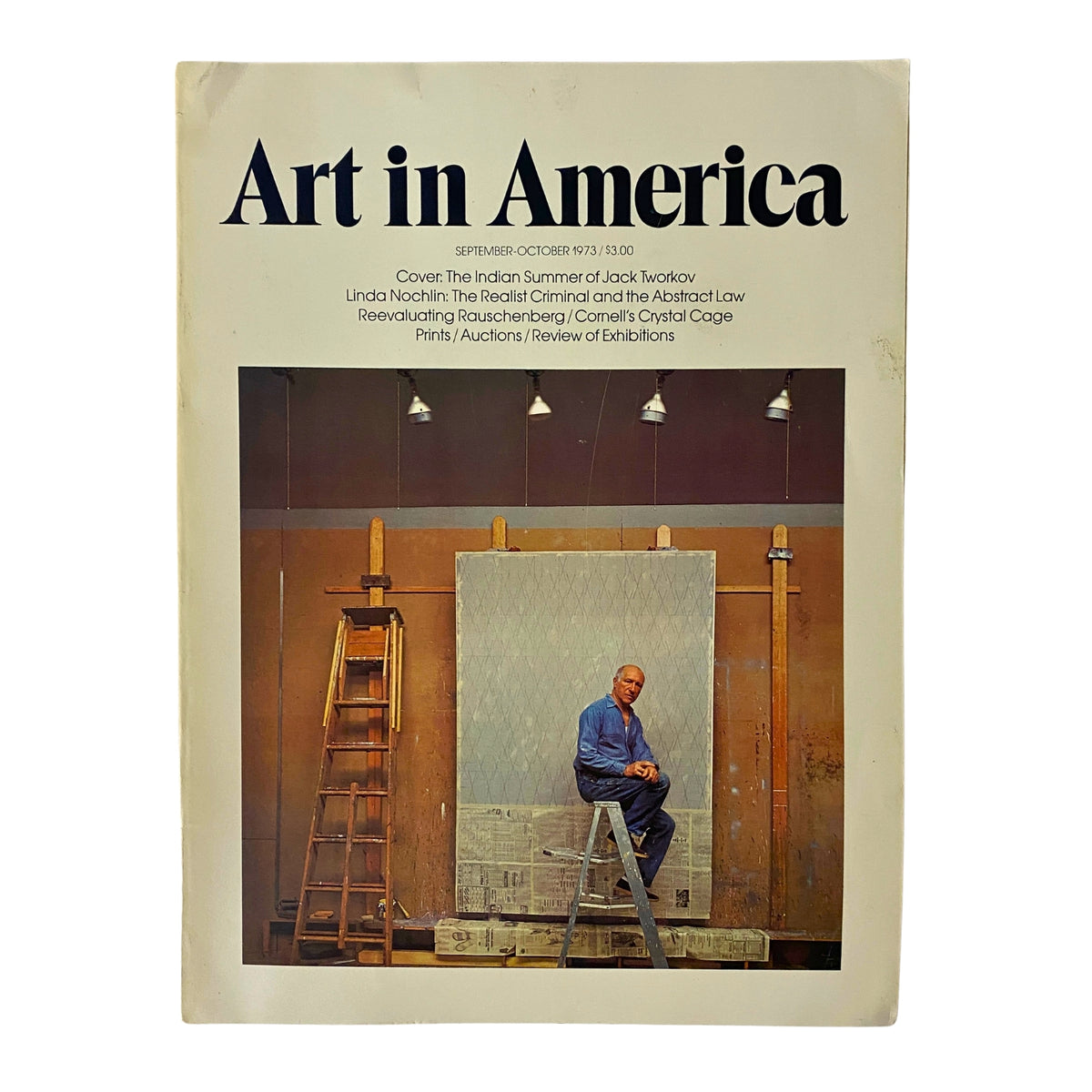 Cover of Art in America Magazine September 1973 featuring the article 'The Indian Summer of Jack Tworkov' alongside titles from Linda Nochlin and other notable features.