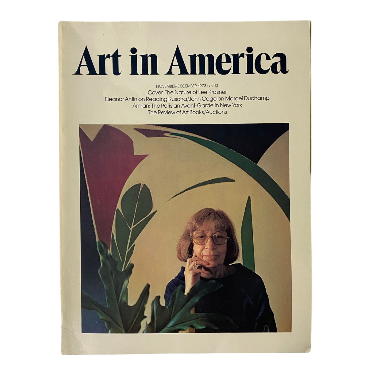 Art in America Magazine November 1973 featuring the cover article 'The Nature of Lee Krasner,' showcasing abstract art themes.