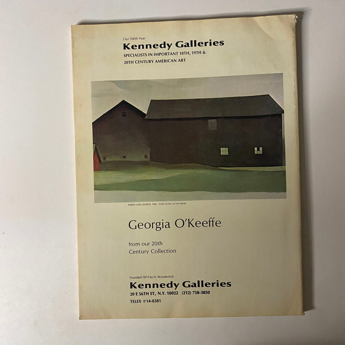 Promotional piece for Kennedy Galleries featuring artwork by Georgia O'Keeffe, included in Art in America Magazine, May 1974 edition.