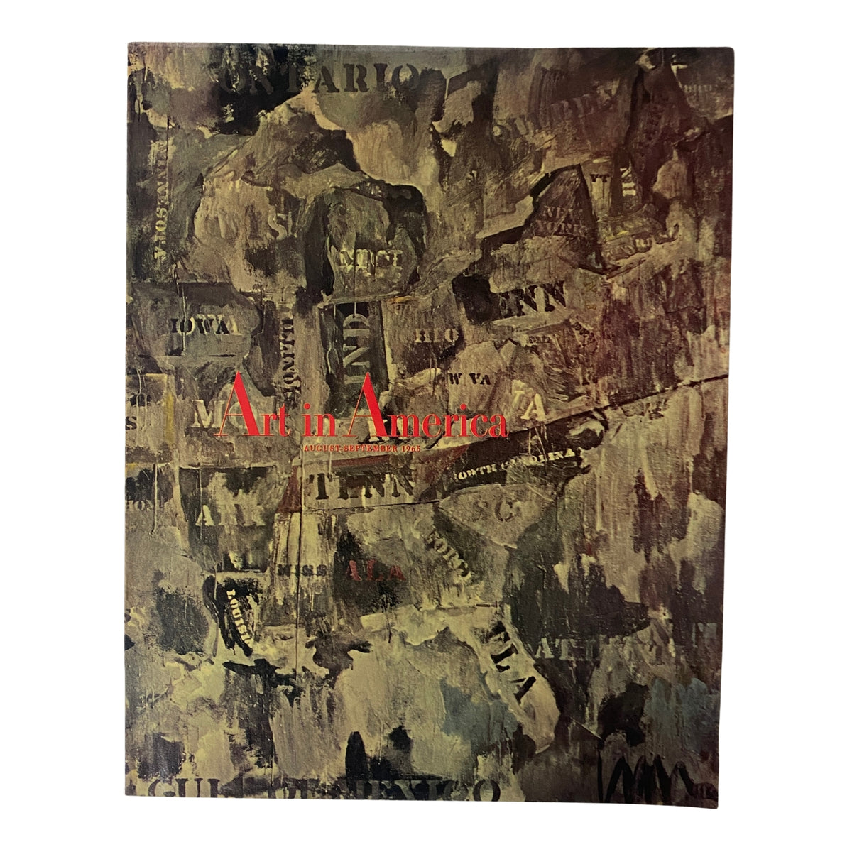 Cover of Art in America Magazine August 1965 showcasing Jasper Johns' artwork, illustrating the vibrant artistic style of the era.