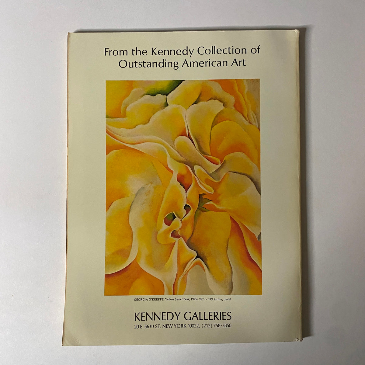 Art in America Magazine March 1973 cover page featuring Georgia O'Keeffe's painting 'Yellow Sweet Peas', highlighting the Kennedy Collection of Outstanding American Art.