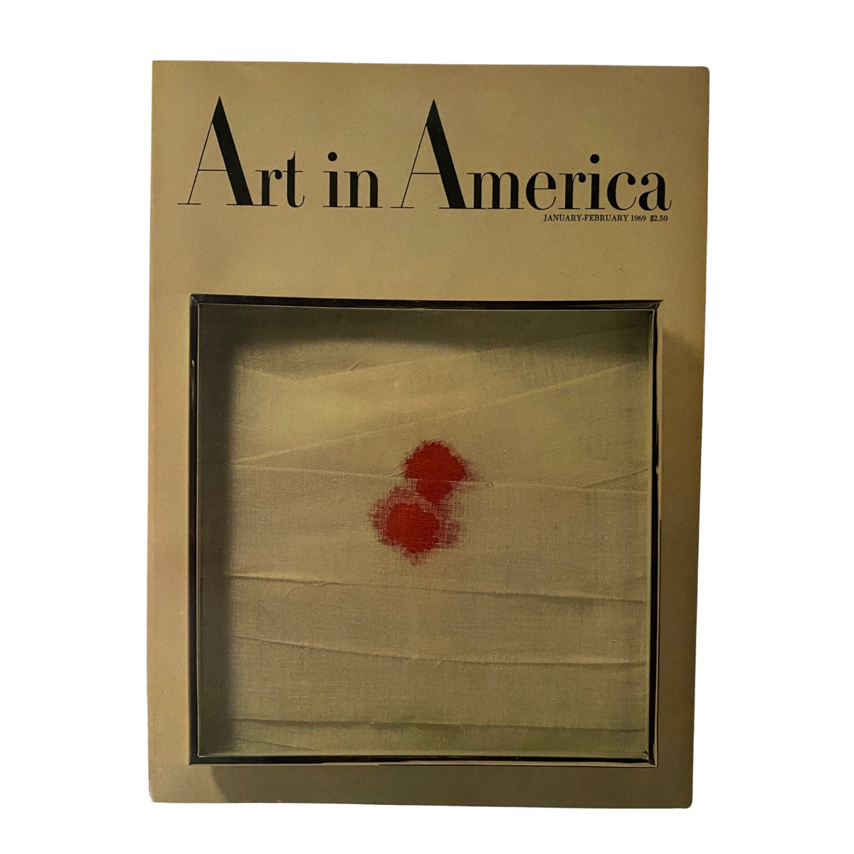 Cover of Art in America Magazine January 1969 featuring Elton Robinson's Stained-Gauze artwork and showcasing the title prominently as Art in America.