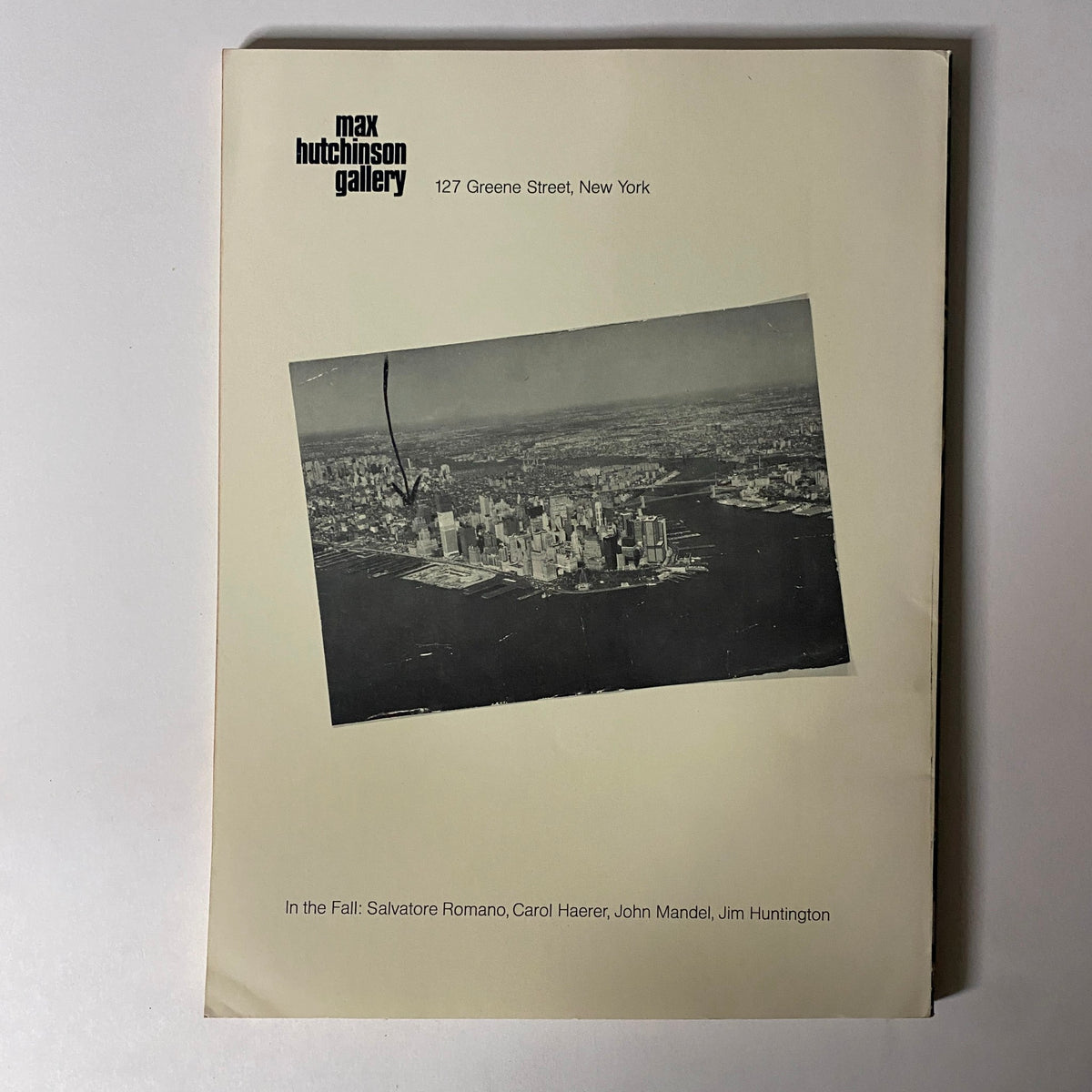 Cover page of the Max Hutchinson Gallery brochure, indicating location at 127 Greene Street, New York, related to the Art in America Magazine July 1971.