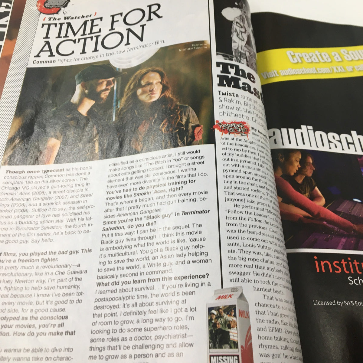 Feature article layout in XXL Magazine June 2009 discussing action themes in film, connected to the cultural crossover in 'Vengeance is Eminem and The Punisher'.