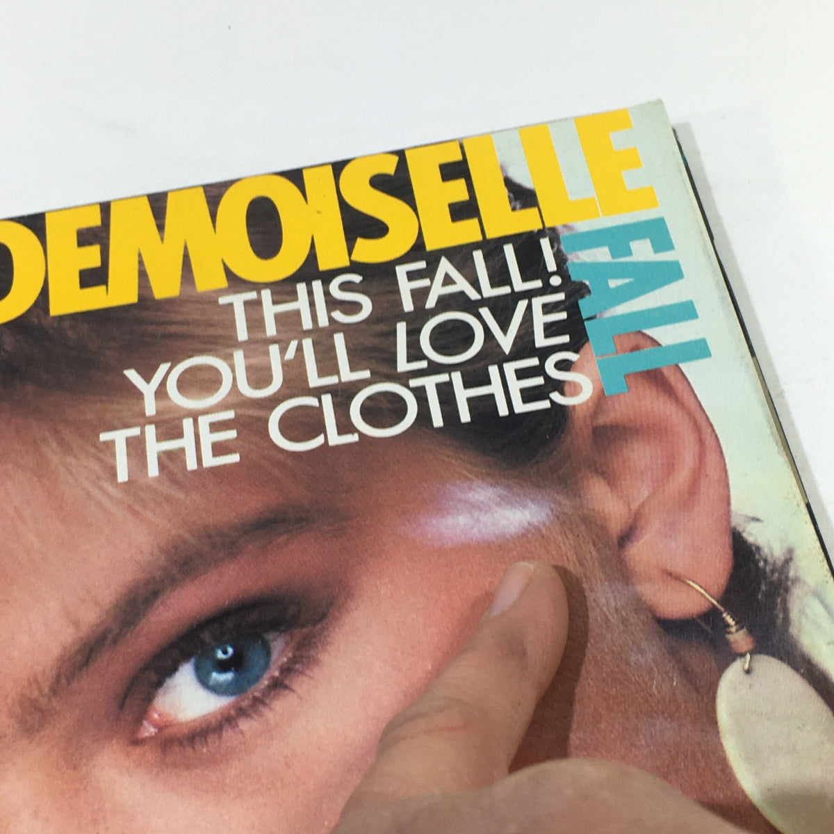 Close-up view of the VTG Mademoiselle Magazine September 1983 cover, highlighting the stylish model's features and eye-catching title graphics.