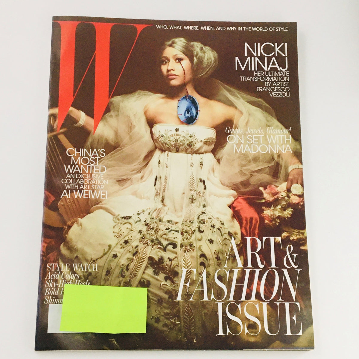 W Magazine November 2011 featuring rapper Nicki Minaj on the cover for the Art & Fashion issue, showcasing her unique style and artistic expression.