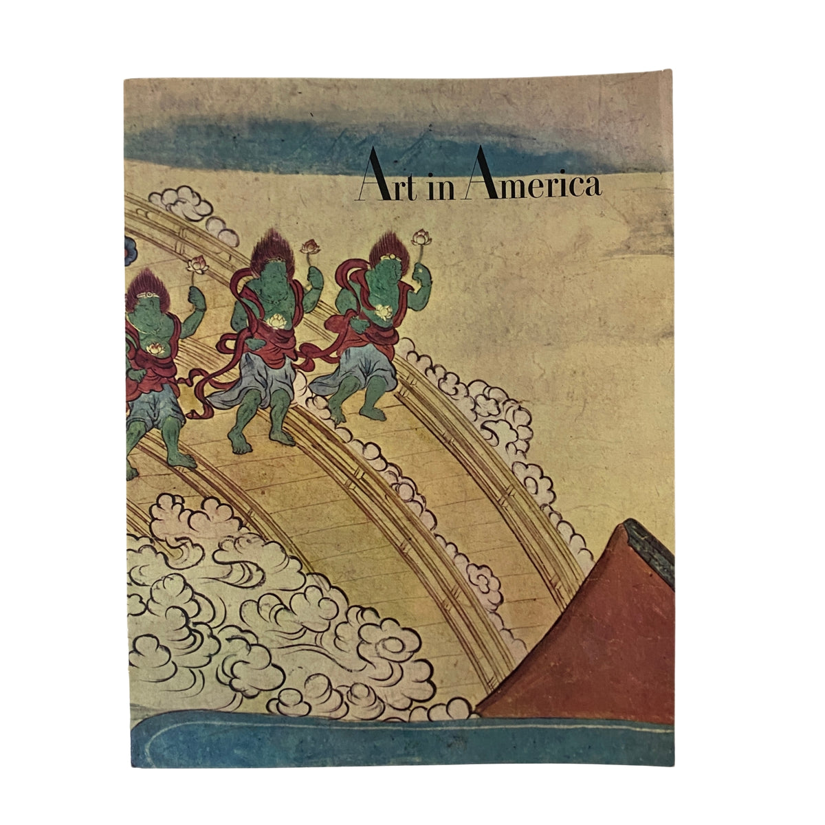 Cover of Art in America Magazine No. 1 1965 featuring vibrant illustrations of figures in traditional attire with swirling clouds.
