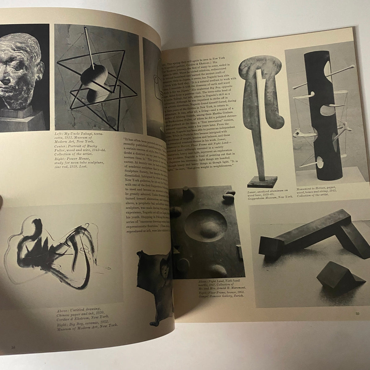 Interior page from Art in America Magazine March-April 1968 showcasing sculptures and artworks, highlighting Isamu Noguchi's artistic contributions.