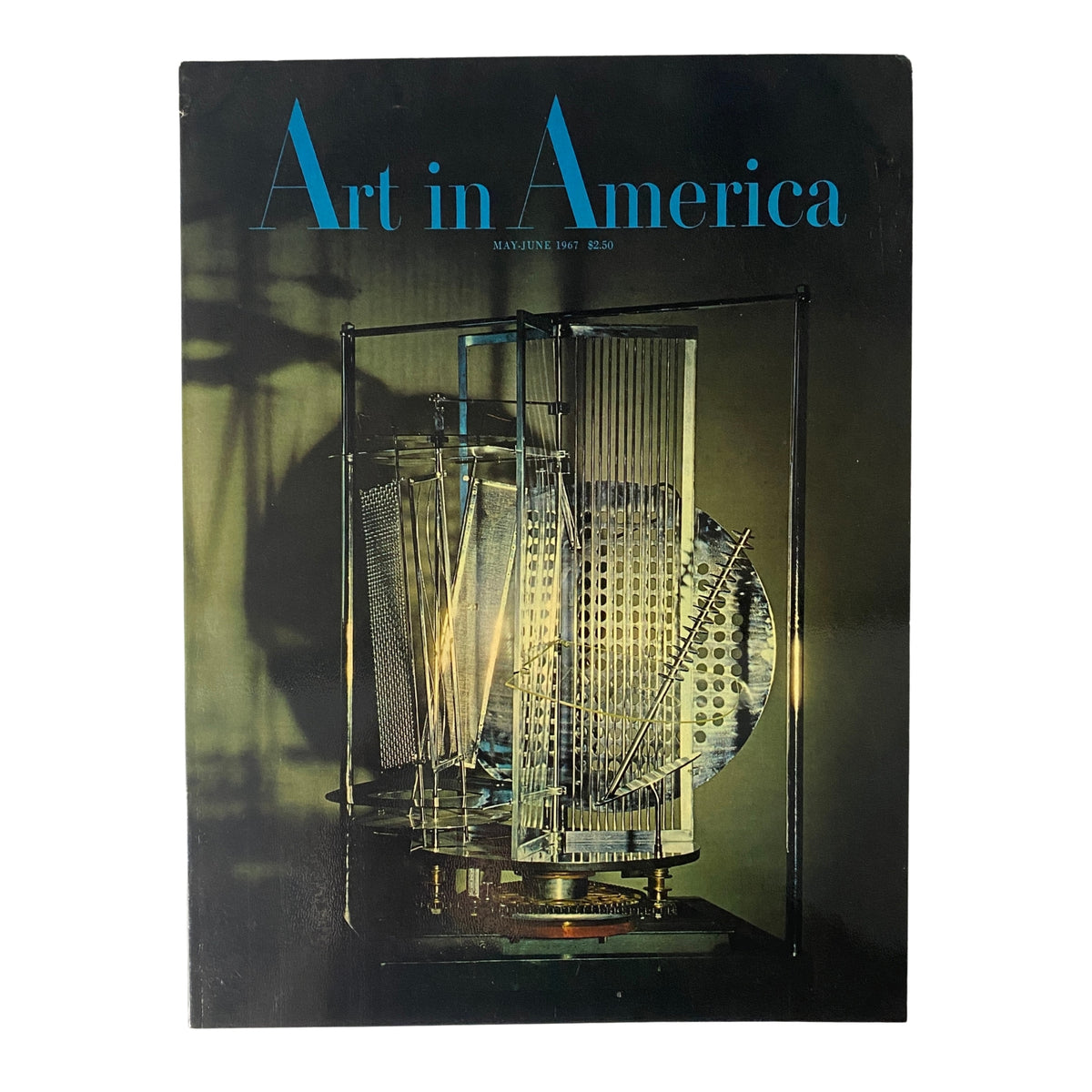 Cover of Art in America Magazine May 1967 featuring László Moholy-Nagy’s Lichtrequisit, showcasing innovative light art and kinetic sculpture.