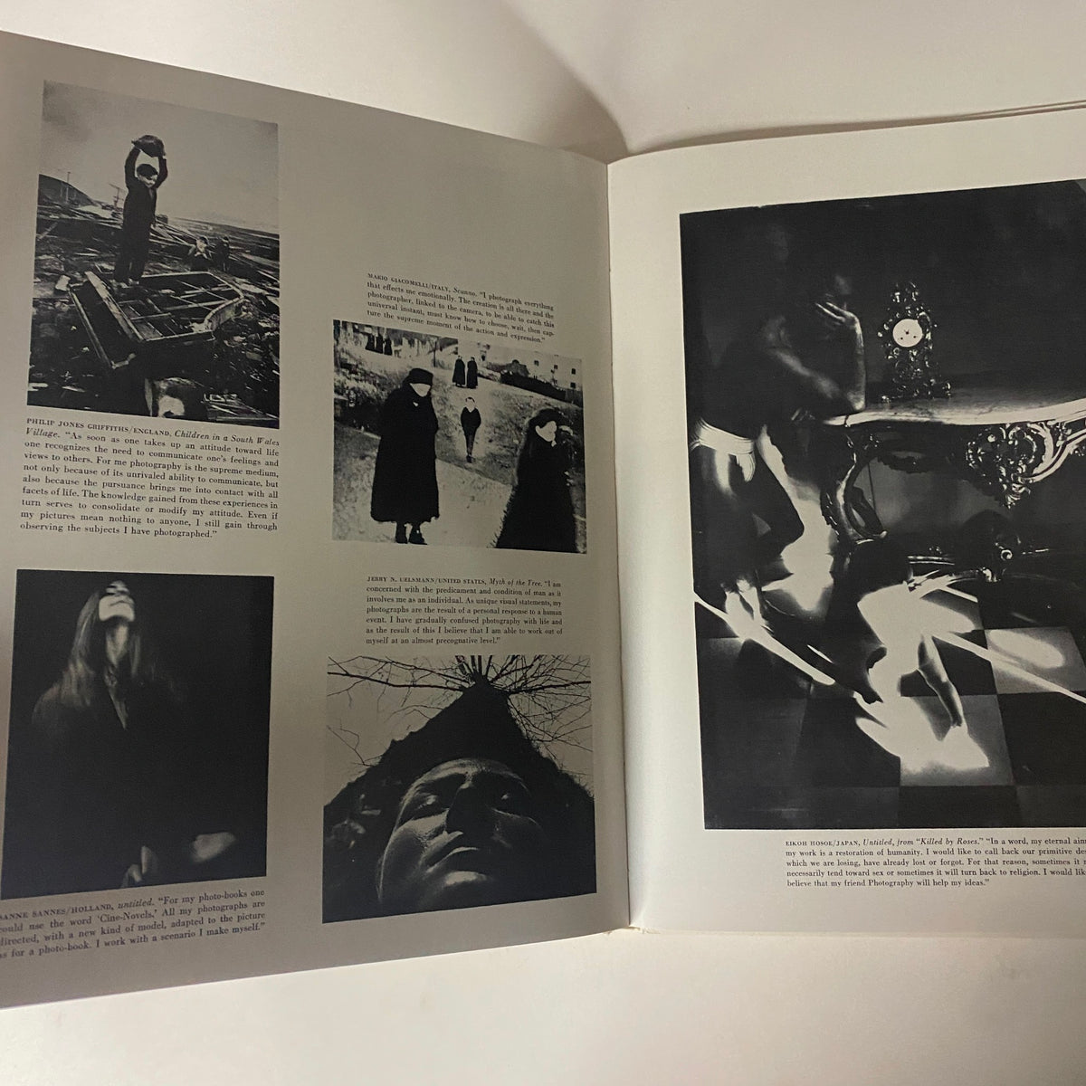Interior page of Art in America Magazine No. 6 from 1963 displaying striking black and white photographs and artist commentaries.