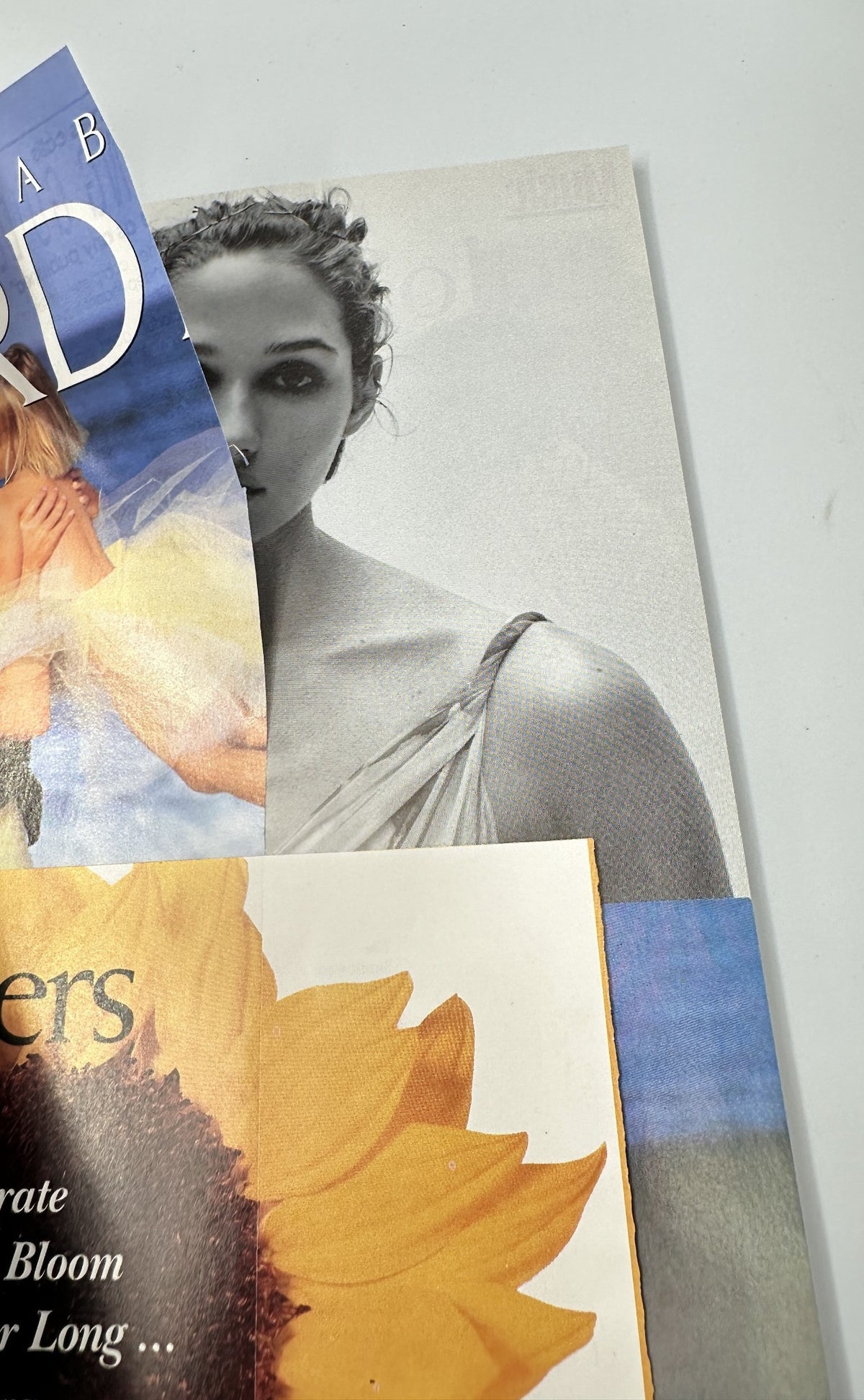 Detail image showing cut-out pages from Vanity Fair Magazine March 1994, emphasizing the magazine's unique features alongside articles like 'Trump Family Values'.