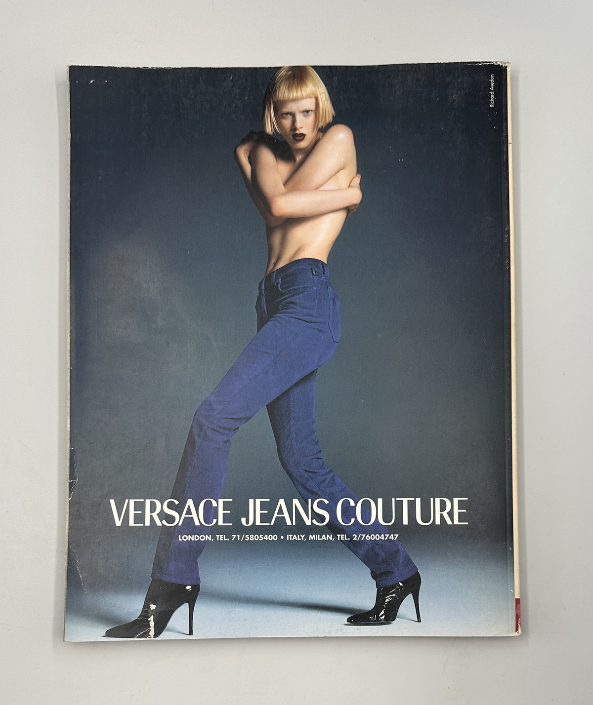 Cover of Wallpaper Magazine November/December 1997, featuring a bold fashion editorial for Versace Jeans Couture, illustrating contemporary style and design elements from the era.