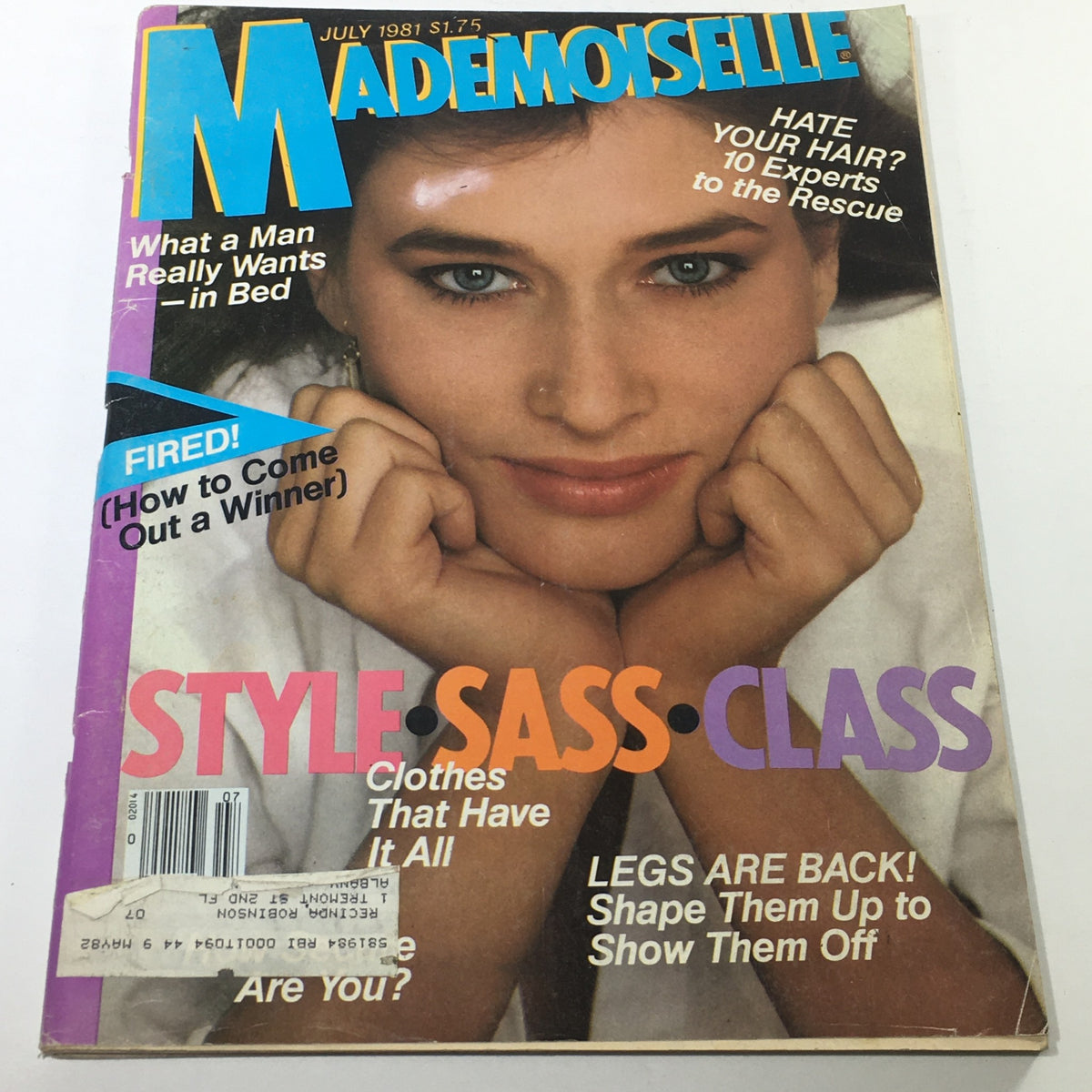 Vintage Mademoiselle Magazine from July 1981 featuring Ravelry Fashion on the cover, showcasing style and sass with vibrant colors and a smiling model.