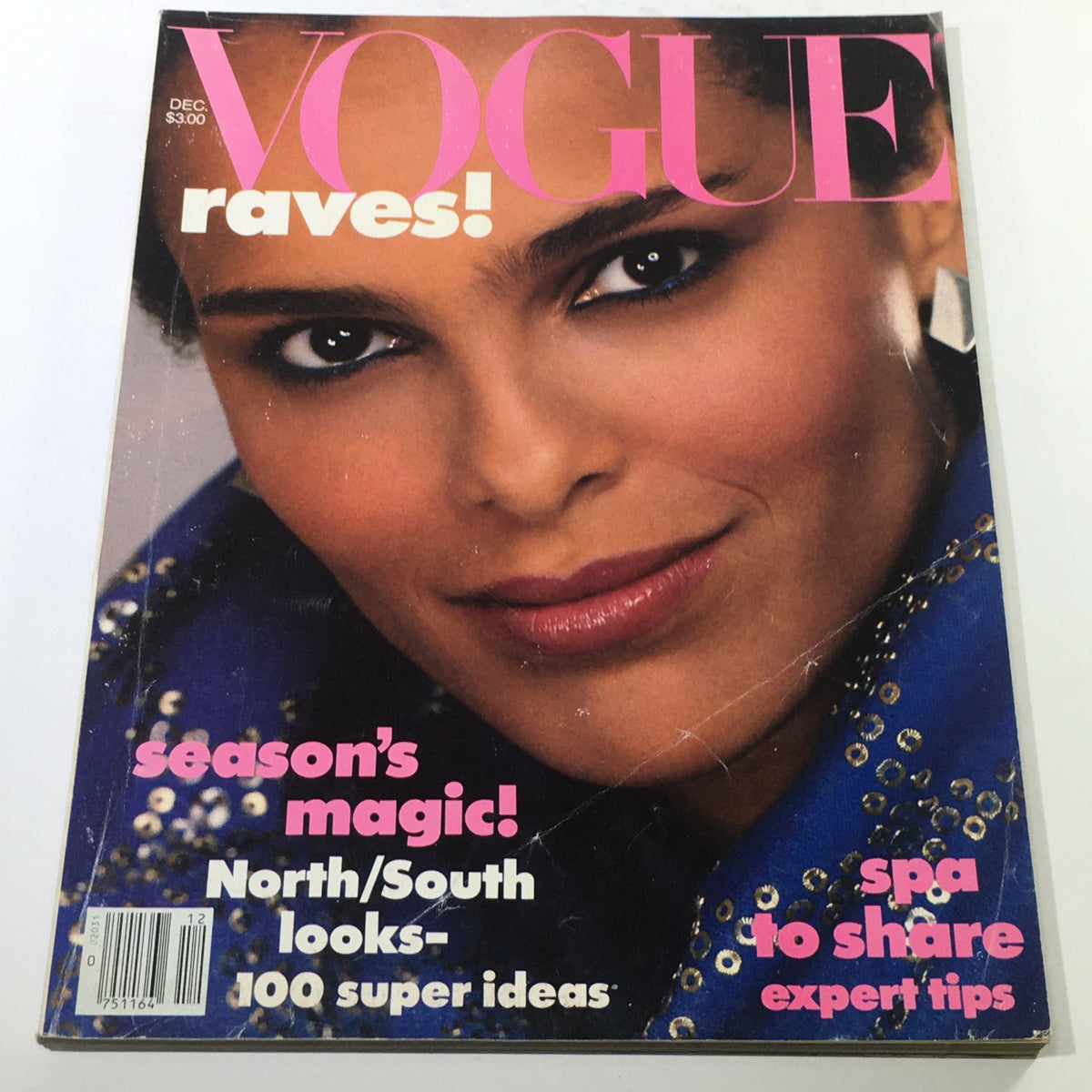 VTG Vogue Magazine: December 1982 featuring Shari Belafonte on the cover, displaying stylish early '80s fashion with bold pink typography.