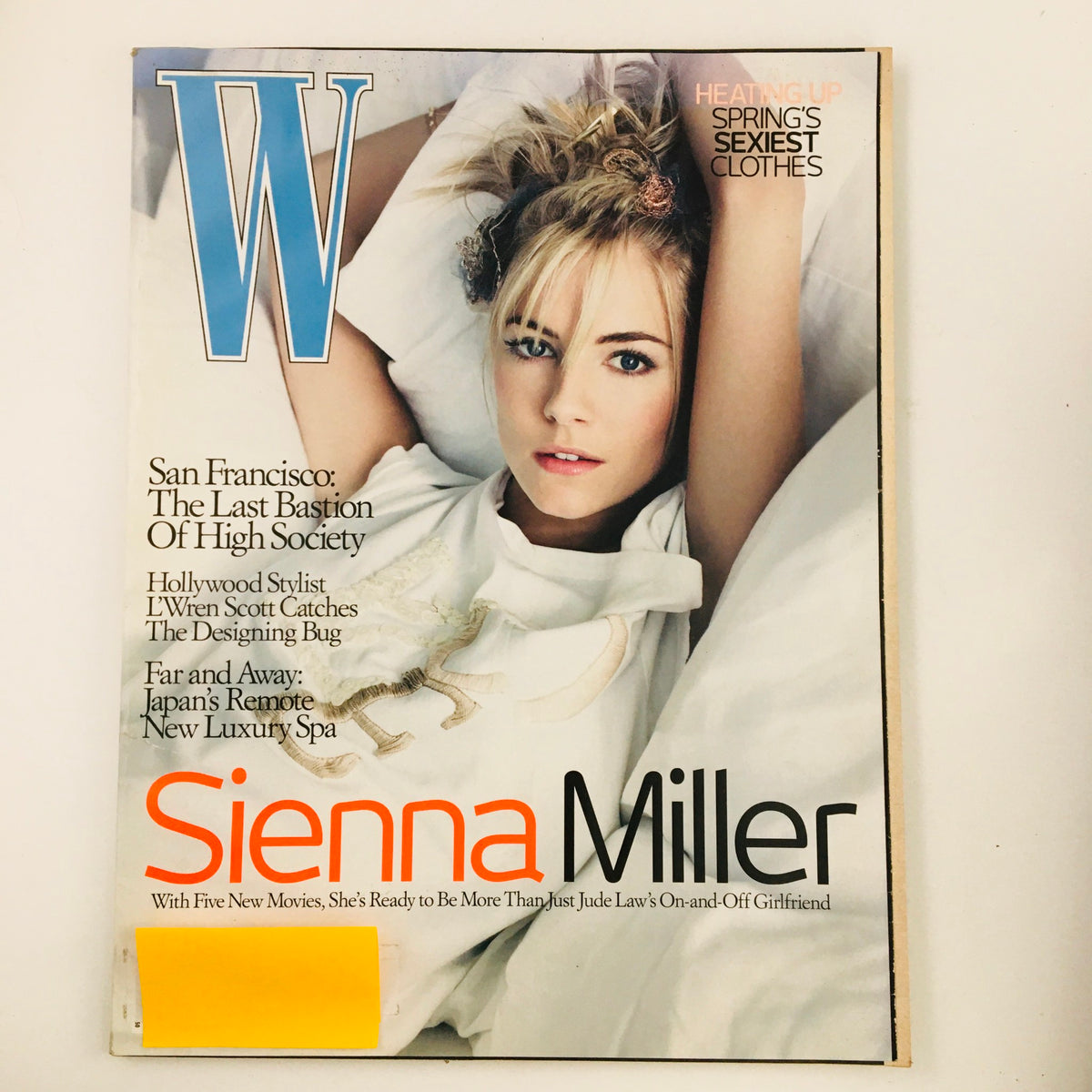 W Magazine January 2007 cover featuring actress Sienna Miller and fashion designer L'Wren Scott, highlighting early 2000s fashion and pop culture.