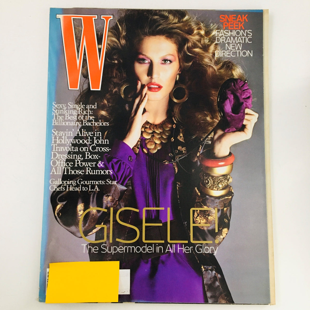 W Magazine July 2007 cover featuring Gisele Bündchen, The Supermodel in All Her Glory, showcasing high fashion and vintage style.