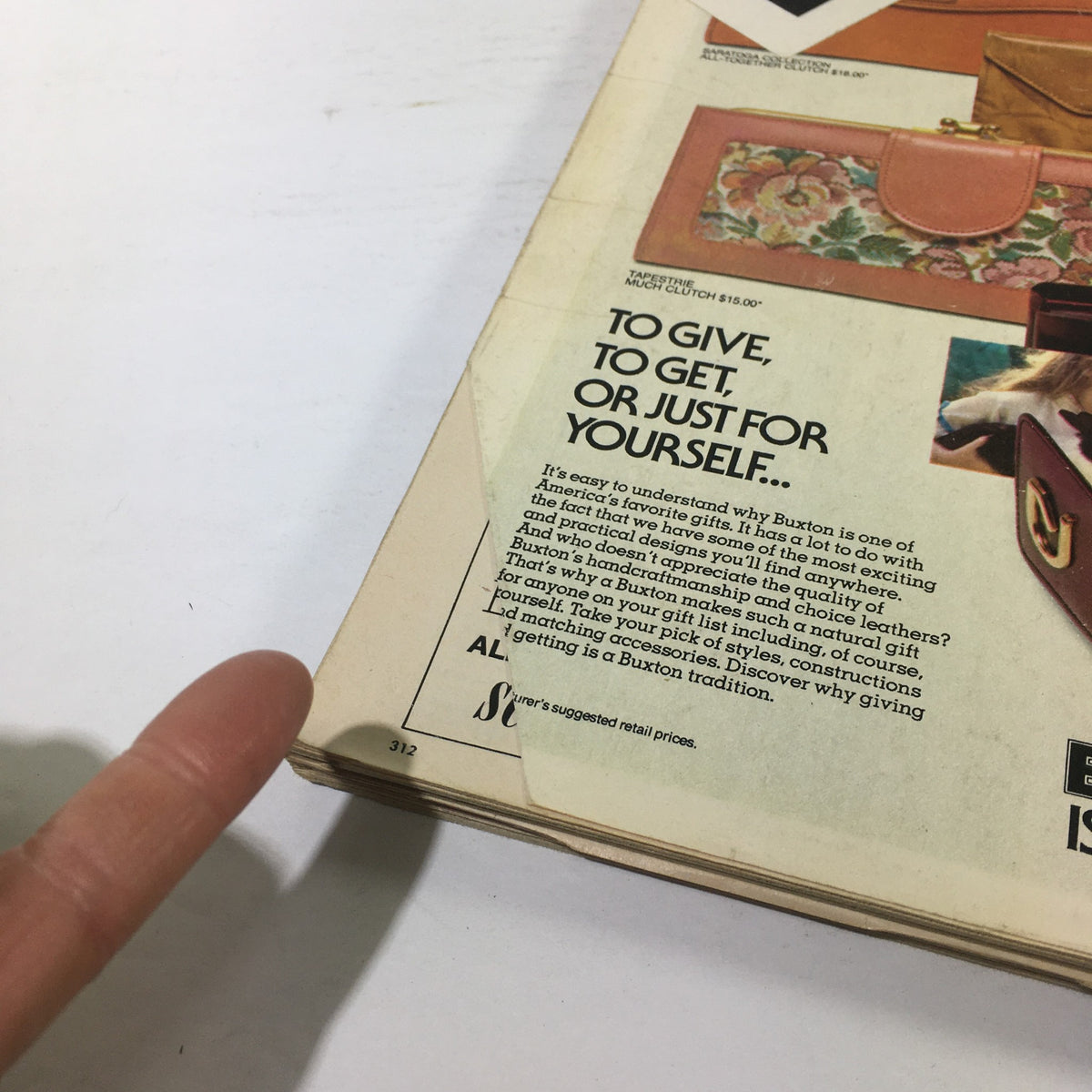 Another interior view of the August 1976 Seventeen Magazine, displaying a Buxton advertisement, illustrating products and consumer trends from the late 1970s.