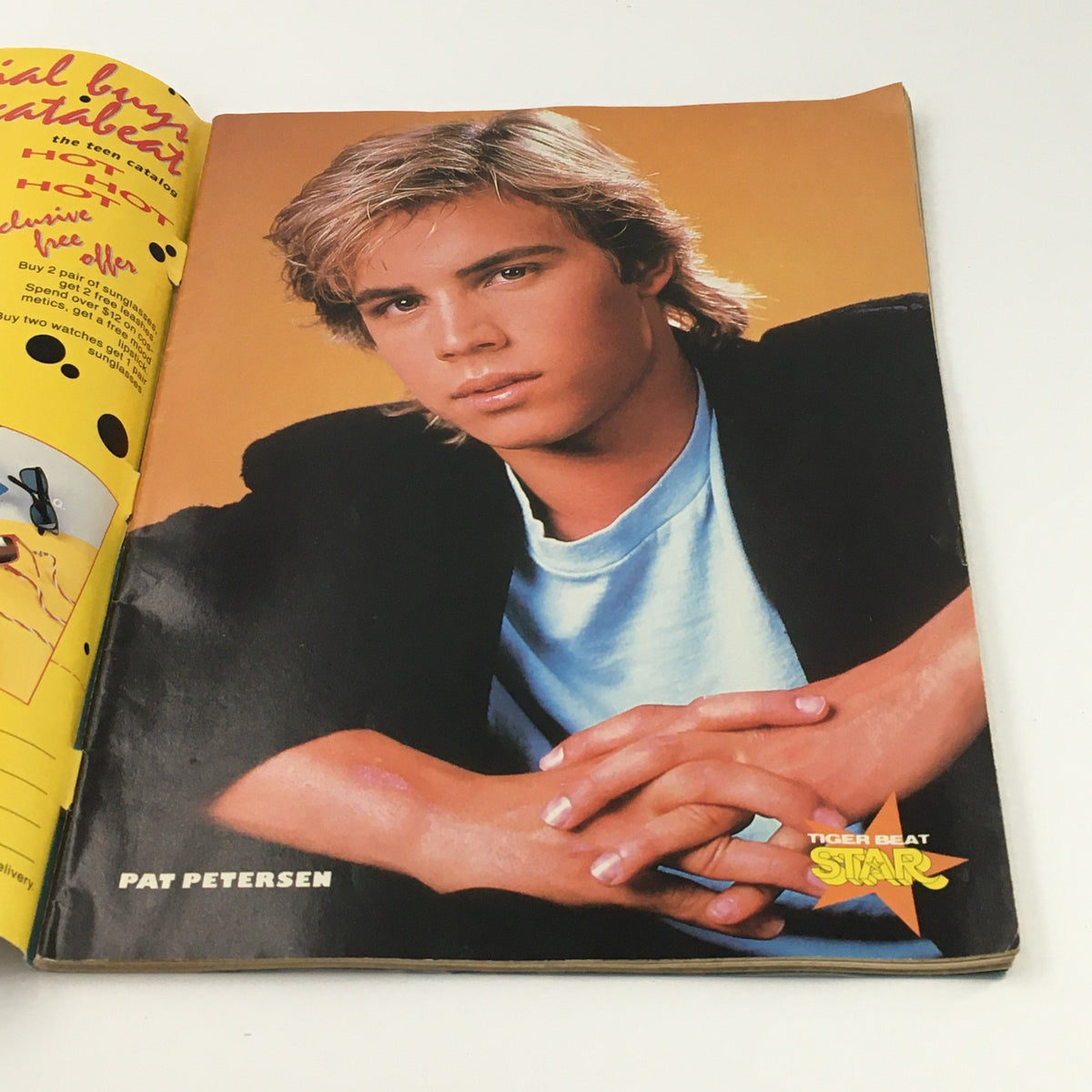 Portrait of Pat Petersen from Tiger Beat Star Magazine January 1987, showcasing the teen idol's signature style and charm.