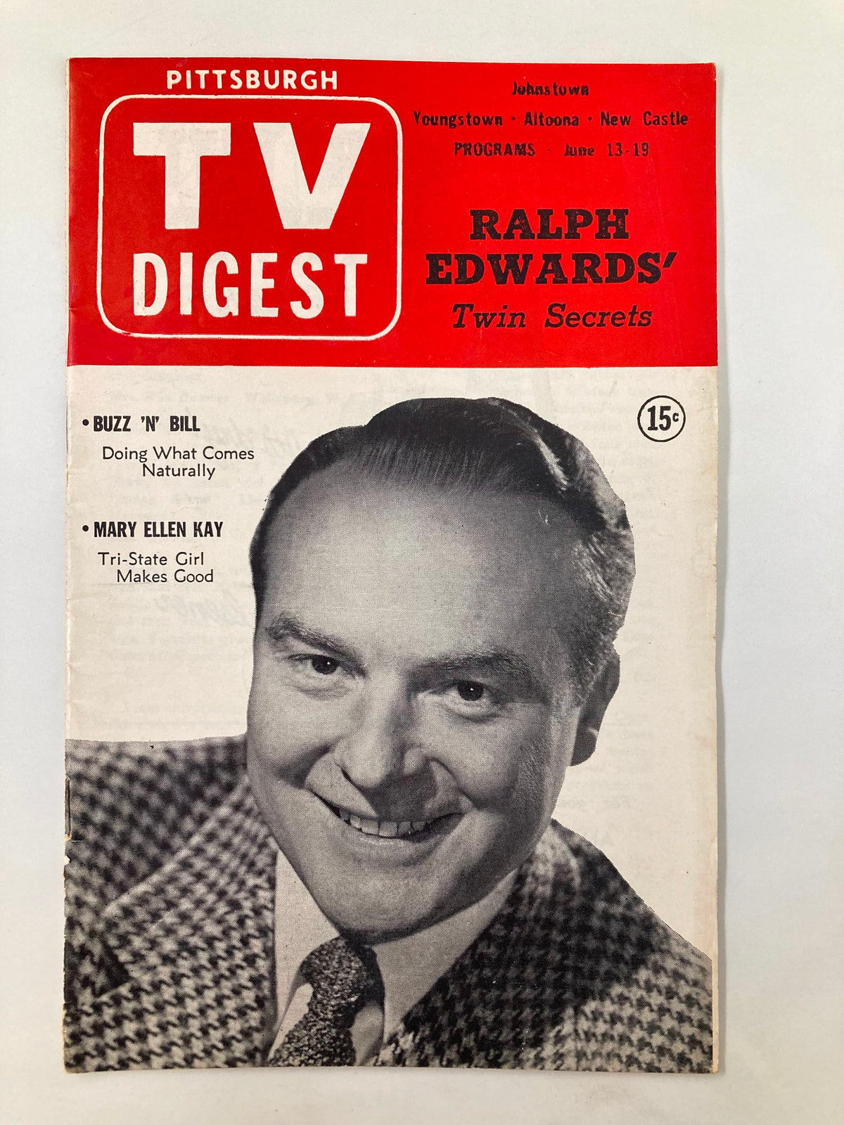Cover of TV Digest Magazine June 13, 1953 featuring Ralph Edwards, showcasing the Pittsburgh/Tri-State edition with highlights on TV shows and entertainment history.