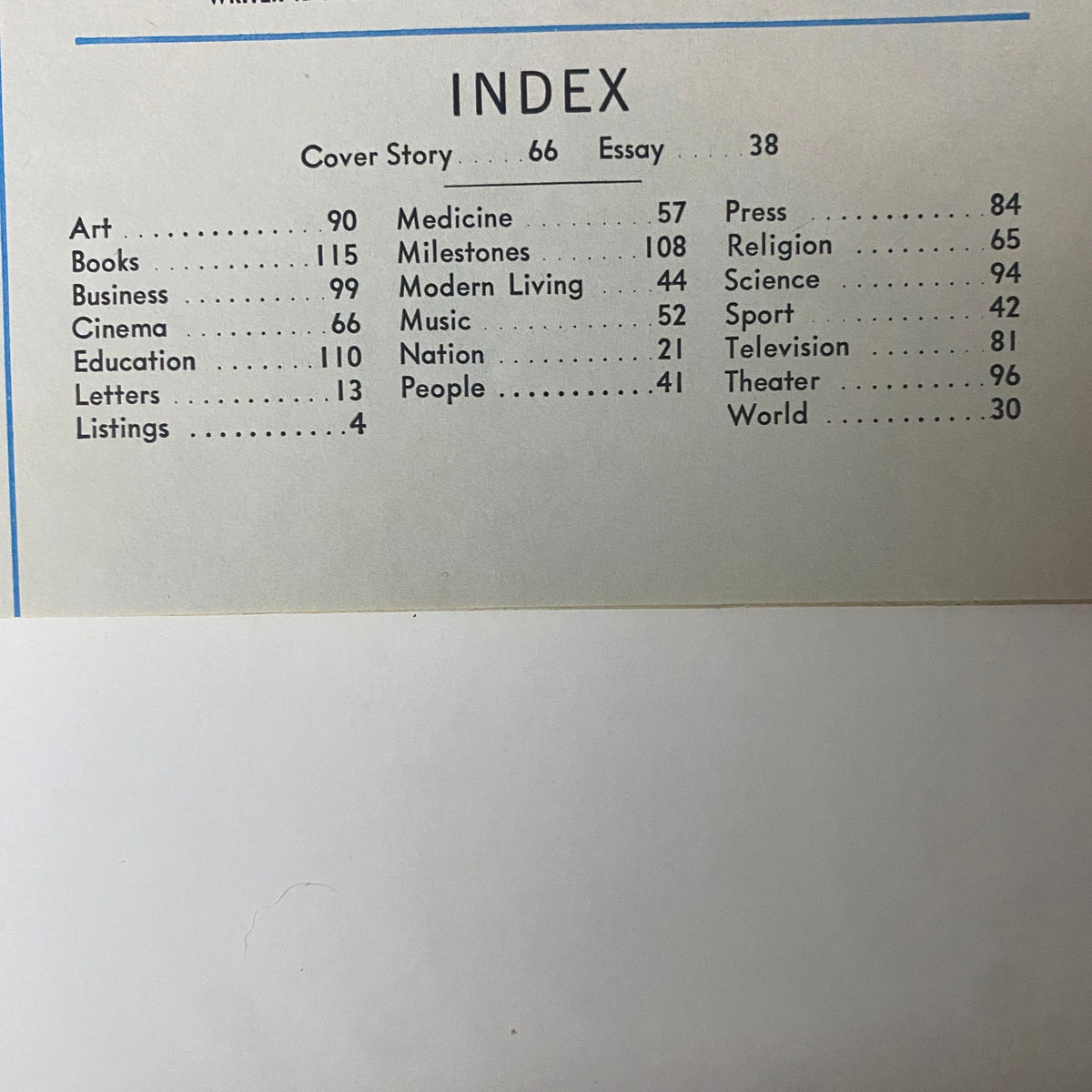 Index page of Time Magazine issue from December 8, 1967, listing topics including 'Bonnie and Clyde' and other significant articles.
