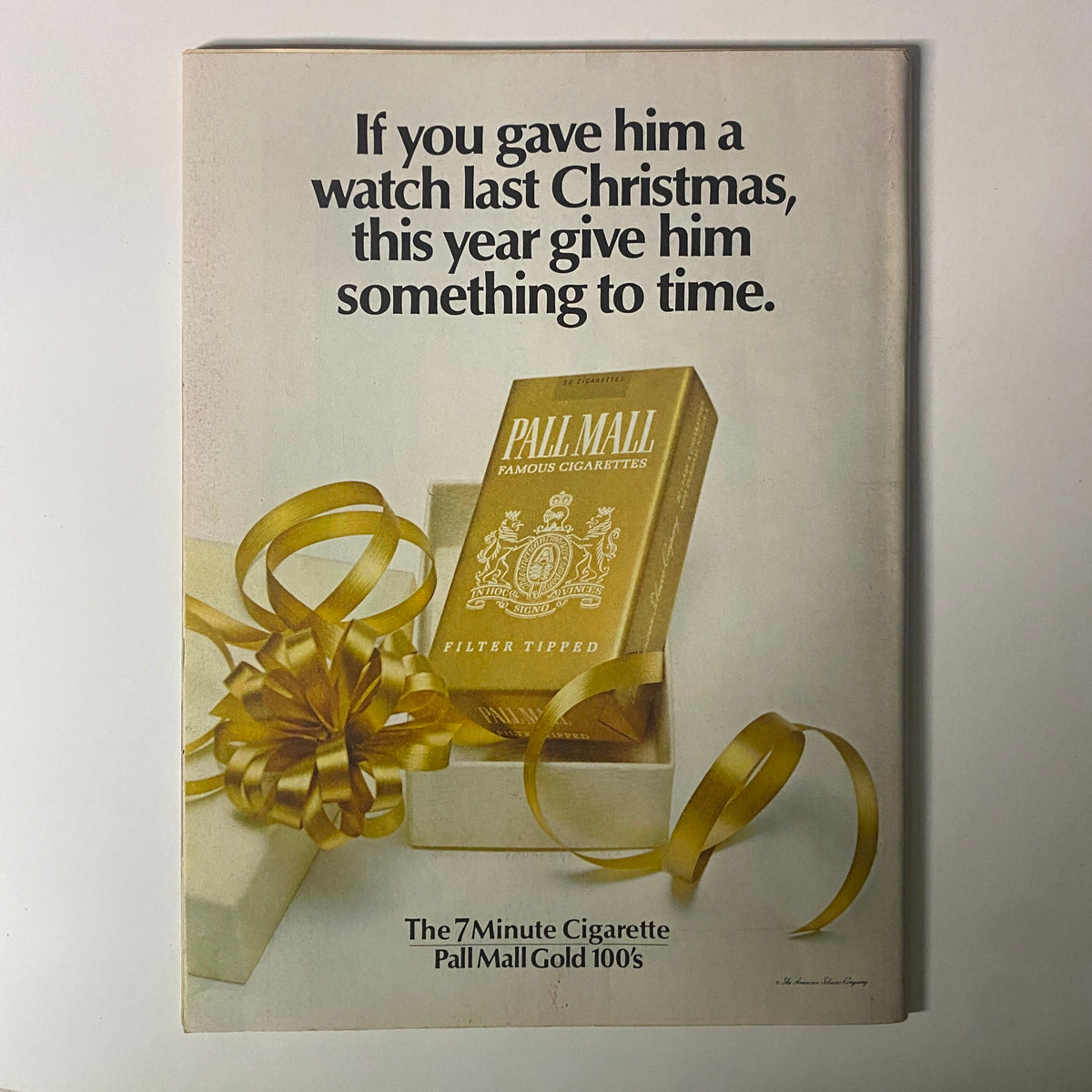 Advertisement page from Time Magazine December 8, 1967, promoting Pall Mall cigarettes with a holiday gift theme.