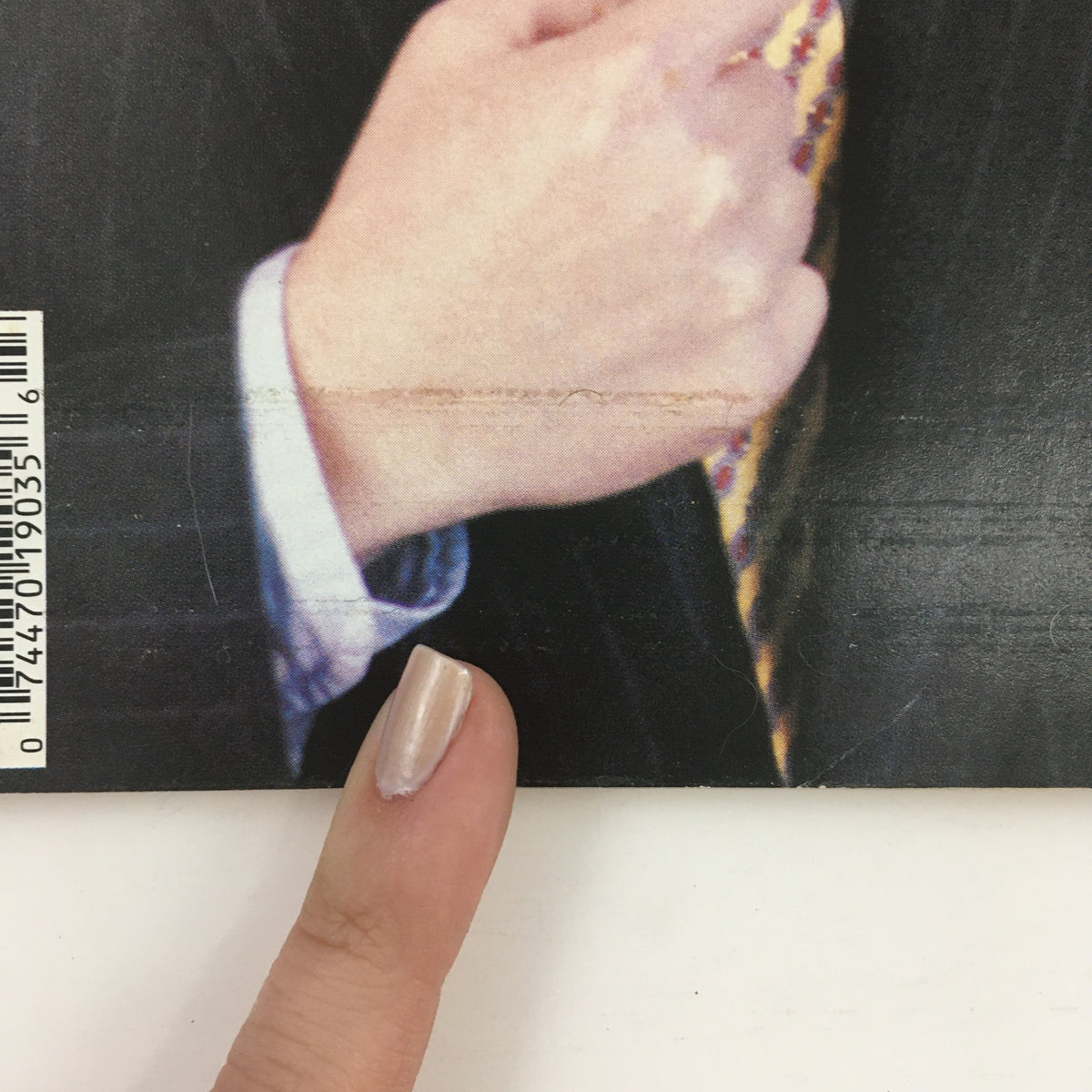 Close-up detail of the cover of Spotlight Magazine March 1989, highlighting David Liederman's hand and tie. The magazine features a nostalgic look at cookie culture from the era.