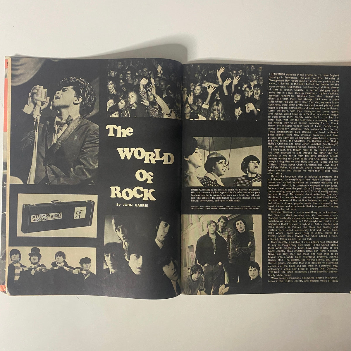 Inside layout of Down Beat Magazine July 13, 1967 showcasing an article titled 'The World of Rock' highlighting the crossover of jazz and rock music.