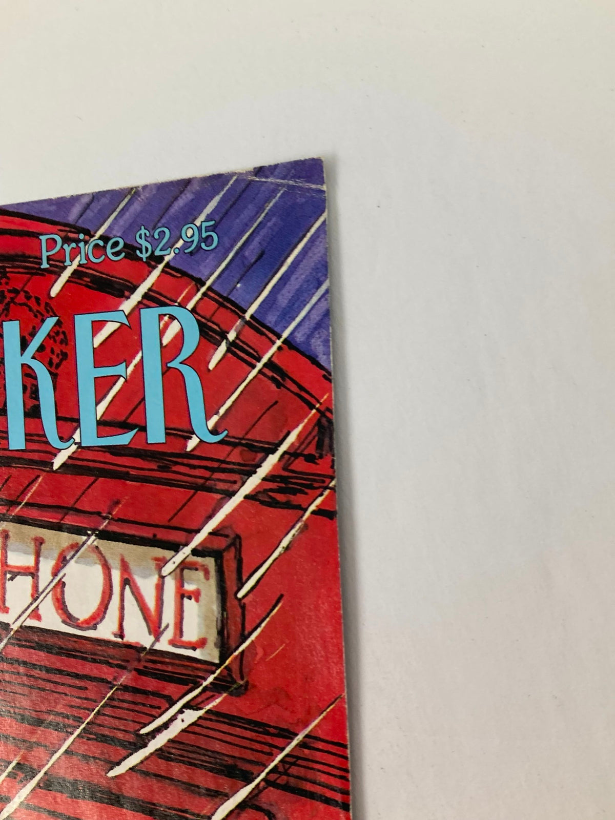 Detailed view of the cover of The New Yorker, August 12, 1996 titled 'Phone Booth Romance' by Hokanson and Cichetti, showcasing vibrant art and the magazine's price of $2.95.