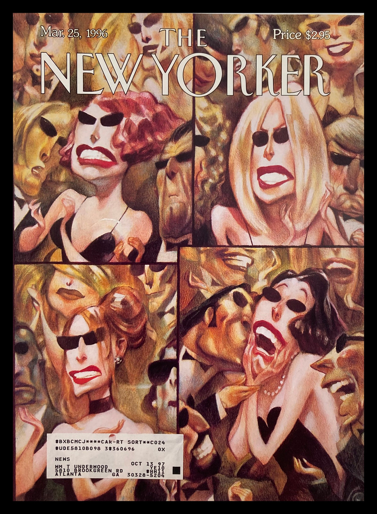 Cover of The New Yorker dated March 25, 1996, featuring an artistic illustration titled 'The 4 Types of Woman' by Carter Goodrich, showcasing vibrant characters and expressive styles.