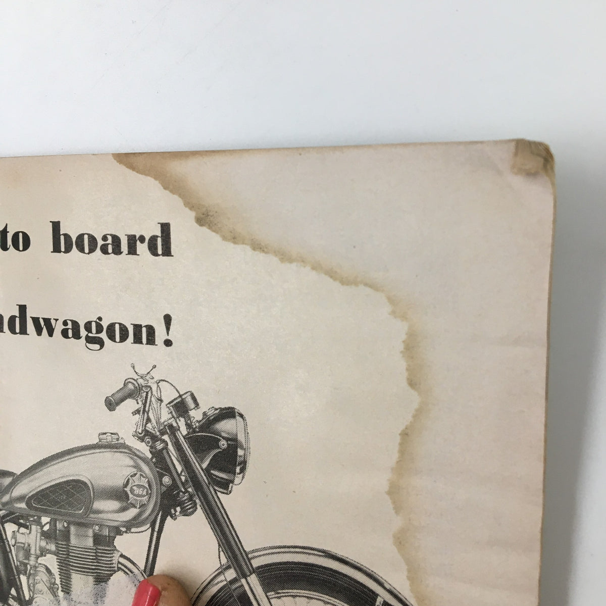 Advertisement page from VTG Cycle Magazine November 1953 with vintage illustration of a motorcycle and text inviting readers to join.