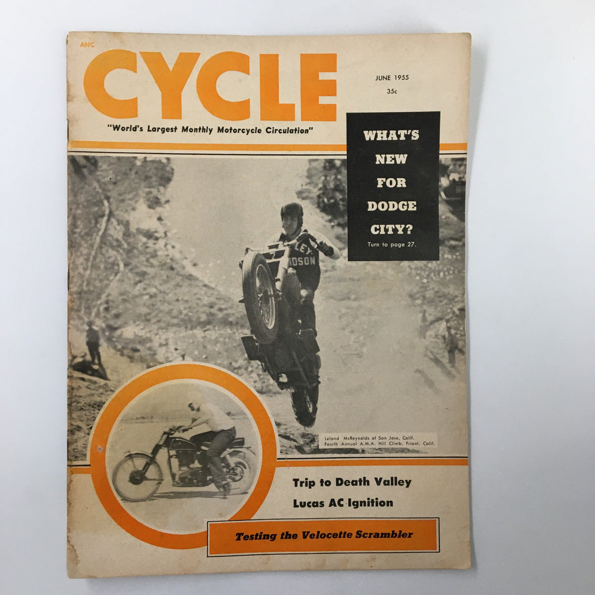 Vintage Cycle Magazine June 1955 Trip To Death Valley Lucas AC Ignition No Label