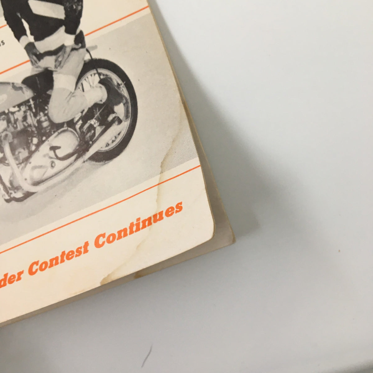 Close-up view of the VTG Cycle Magazine from November 1955 featuring Johnny Allen Record-Breaking Triumphs, showing a vintage motorcycle and related text.
