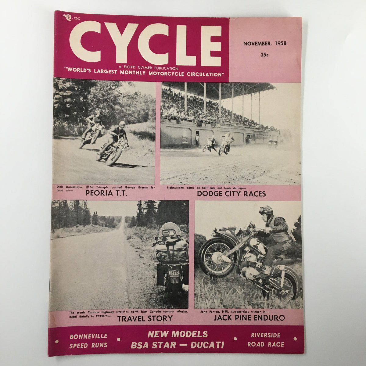 Vintage Cycle Magazine November 1958 The New BSA Lightweight for 1959 No Label