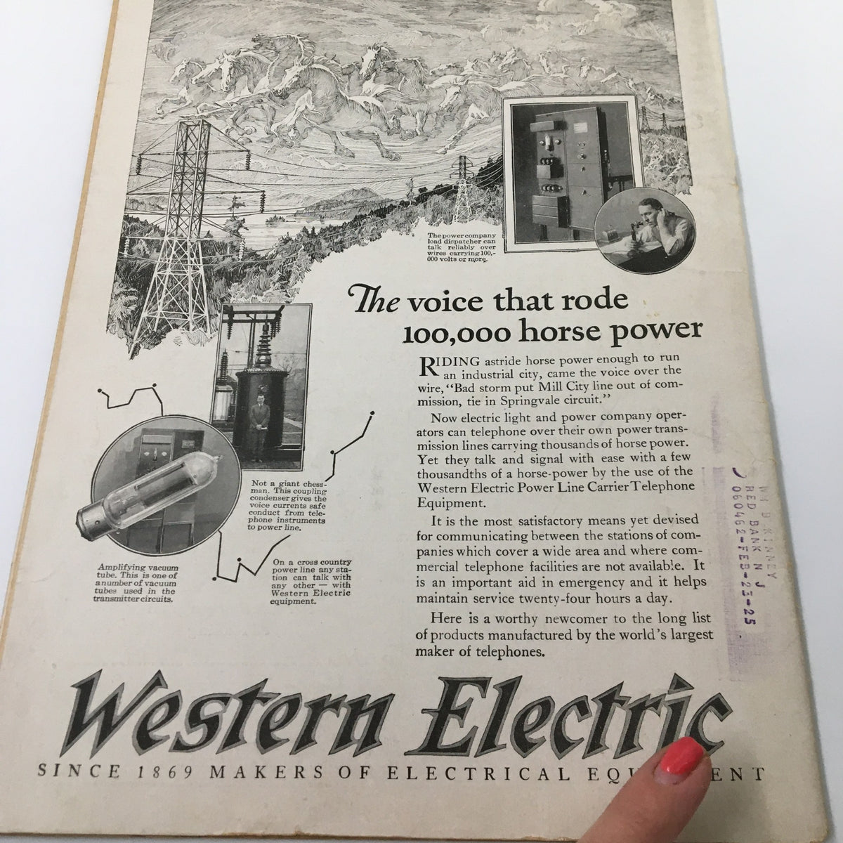 Back cover of VTG Time Magazine December 8 1924 Vol. 4 No. 23, featuring an advertisement for Western Electric, emphasizing the technological advancements of the era.