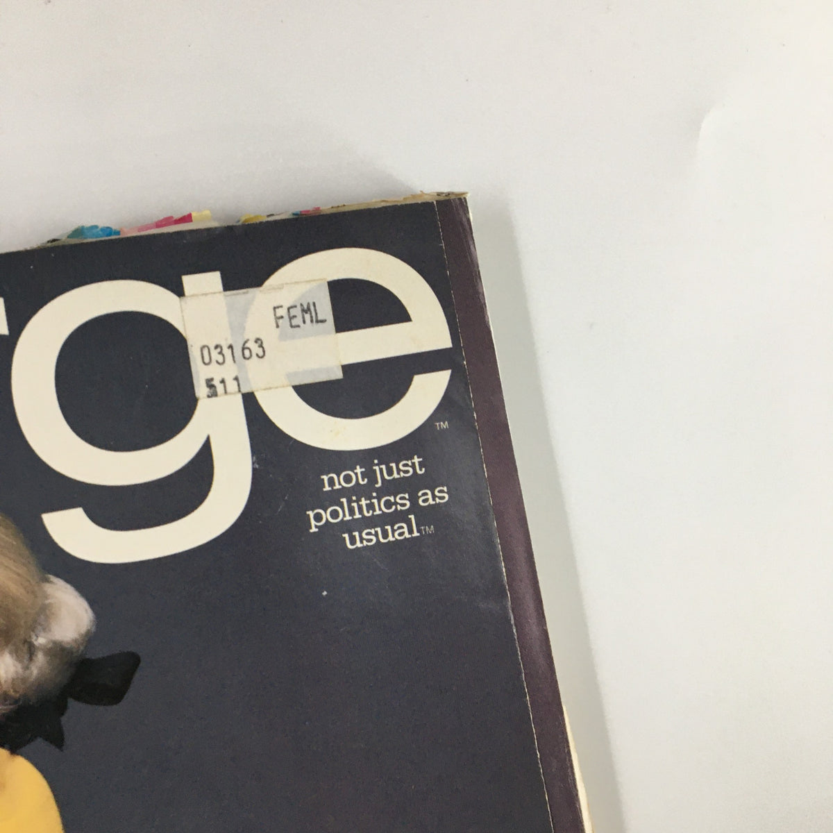 Cover of George Magazine October 1995 featuring a title tag and price sticker, highlighting the interview with John Kennedy and George Wallace.