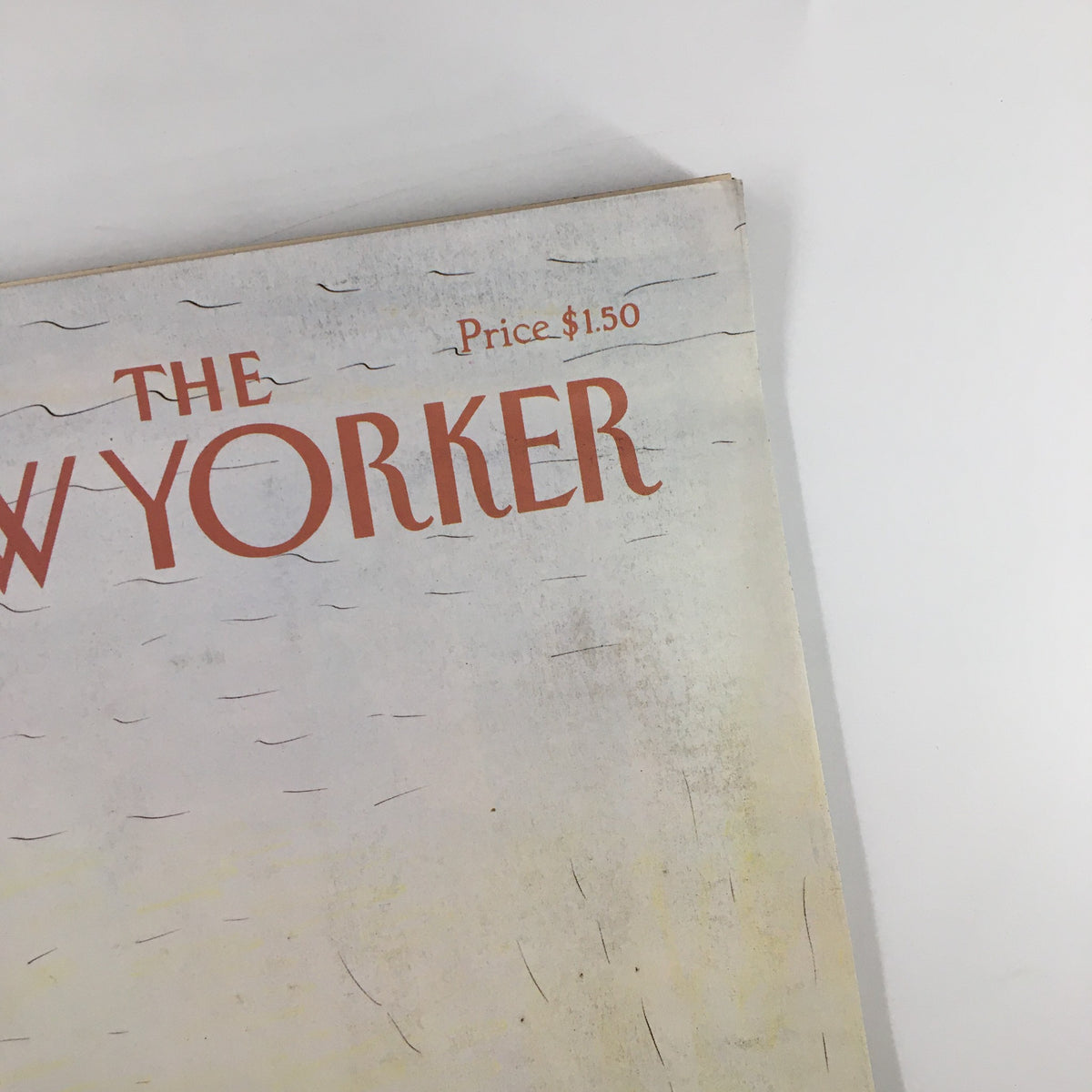 Close-up detail of The New Yorker Magazine June 6 1983 cover, highlighting the title and price, with an artistic illustration of an evening landscape.