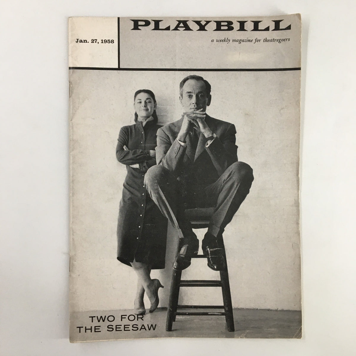 Cover of the 1958 Playbill for 'Two For The Seesaw' featuring Henry Fonda, published on January 27, 1958.