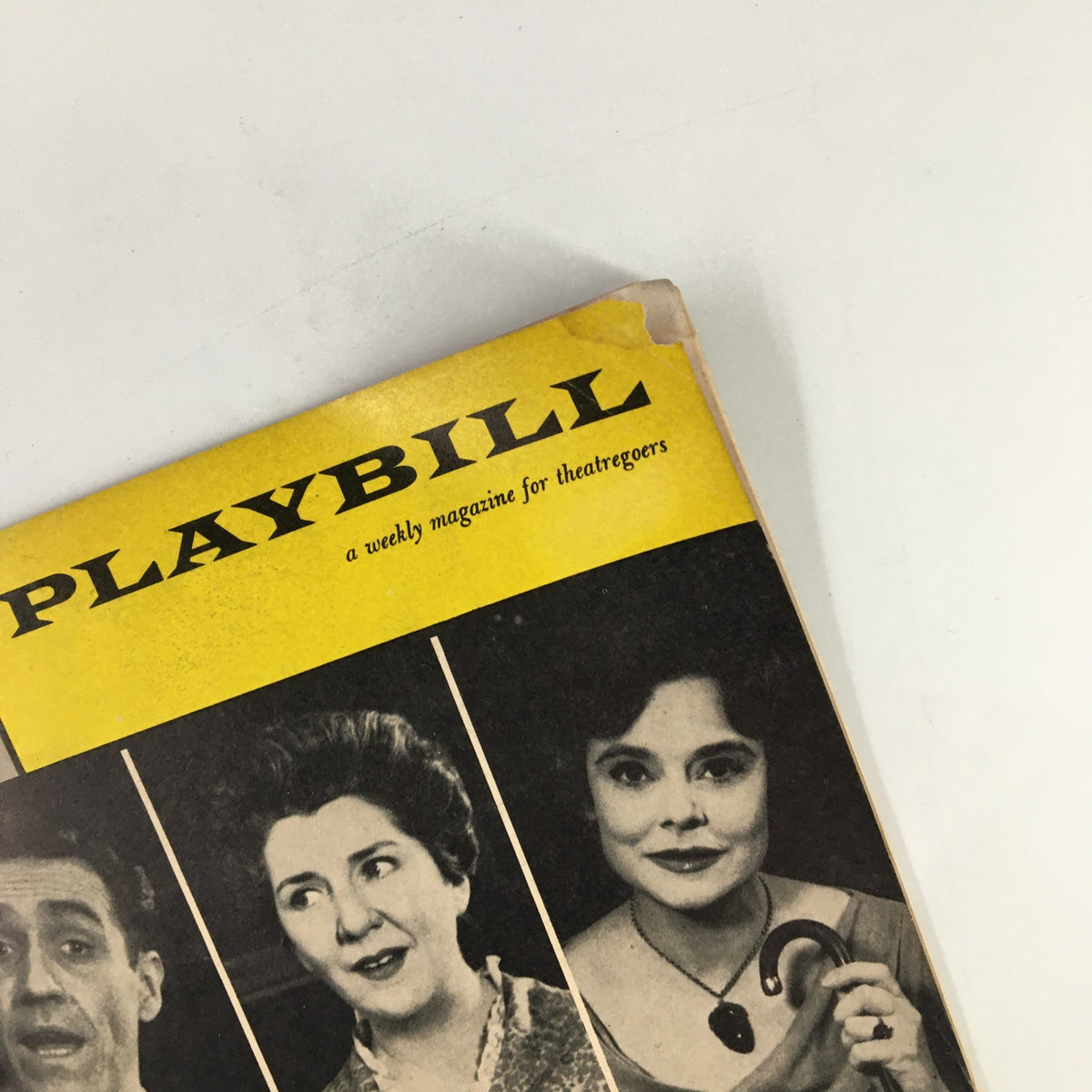 Close-up of the 1960 Playbill for Toys In The Attic showing the title and details, highlighting the vintage design.