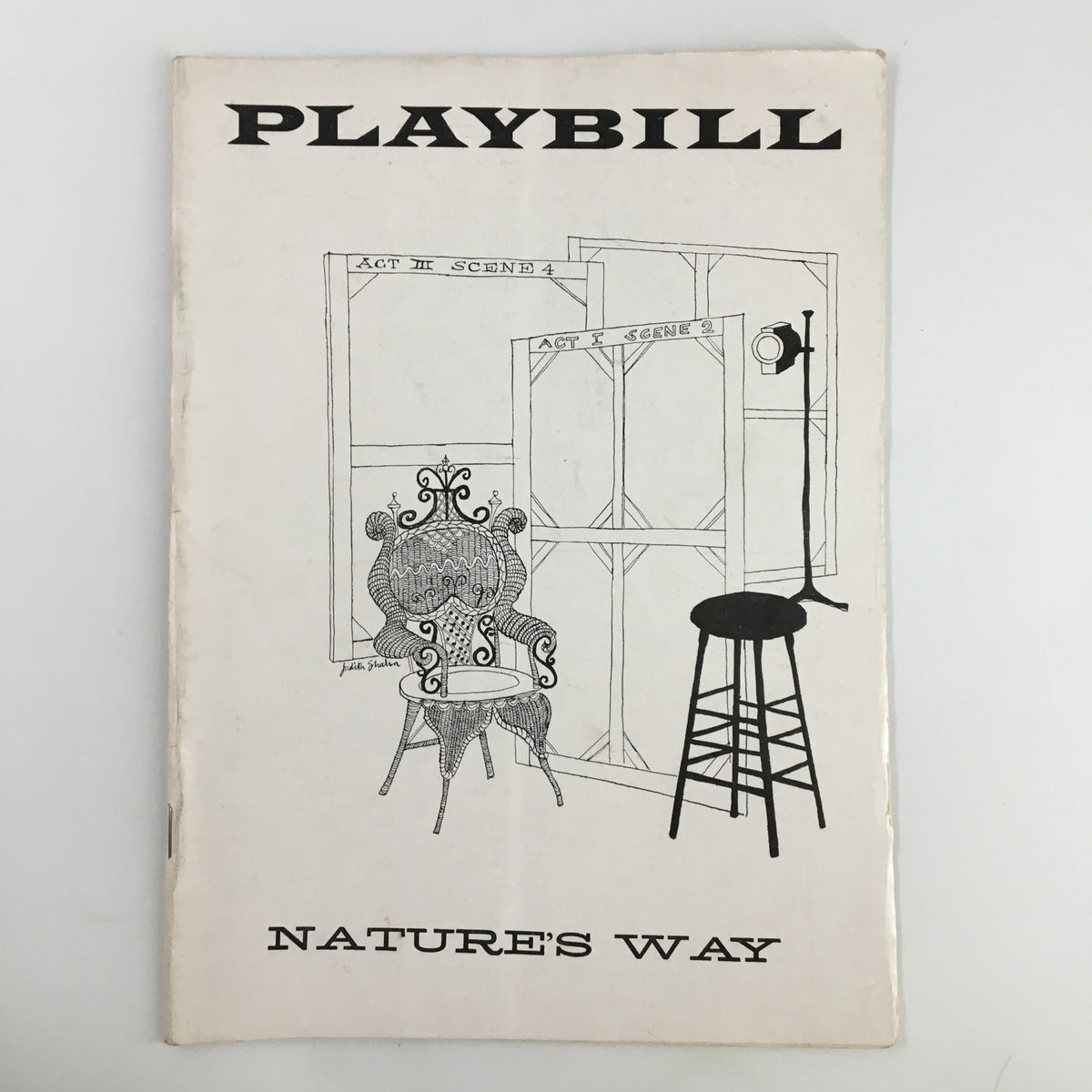 1957 Playbill Coronet Theatre featuring Orson Bean in Nature's Way, showcasing a vintage theatrical design with classic elements of 1950s theater.